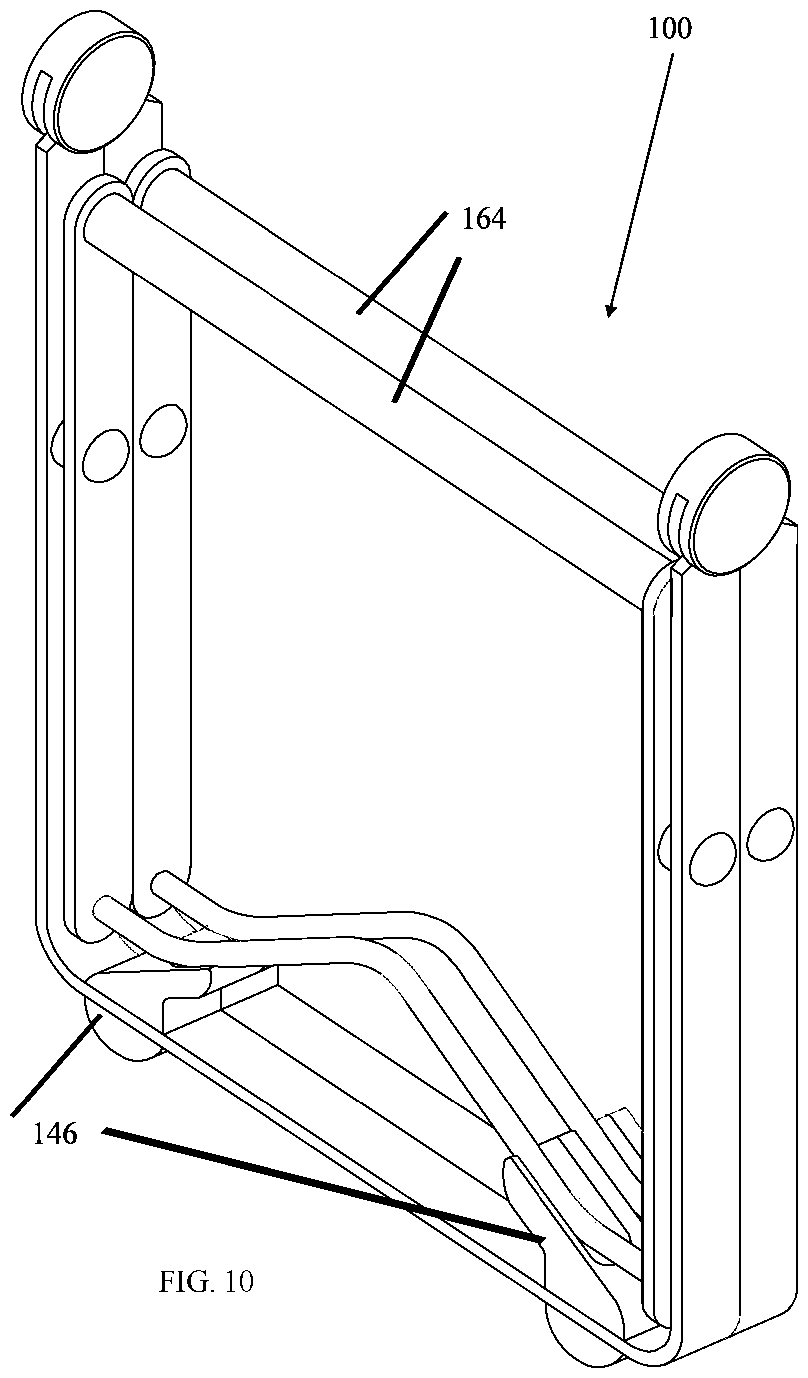 Patent US12597404 Figure 10 – Portable gravity-grip musical instrument stand