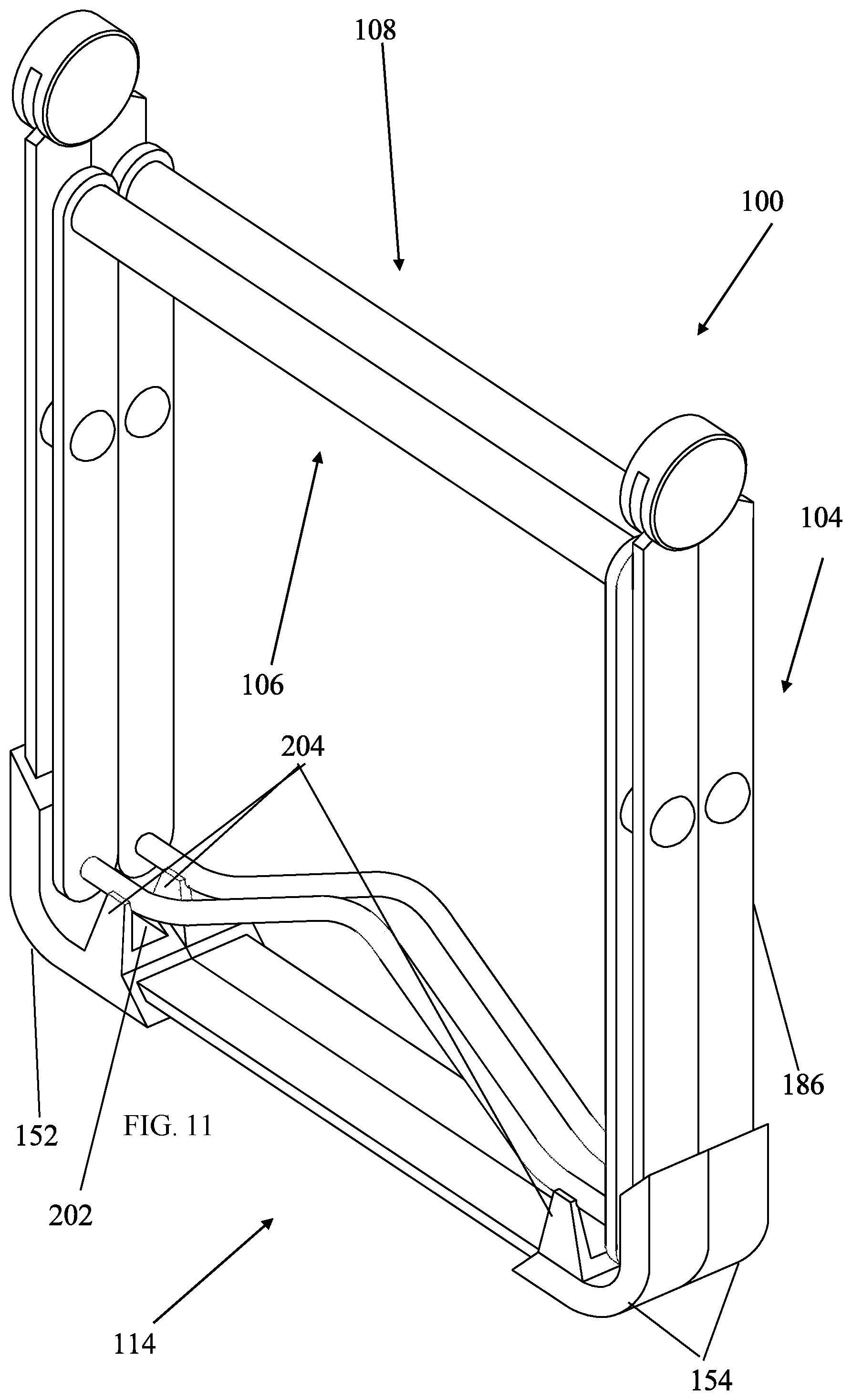 Patent US12597404 Figure 11 – Portable gravity-grip musical instrument stand