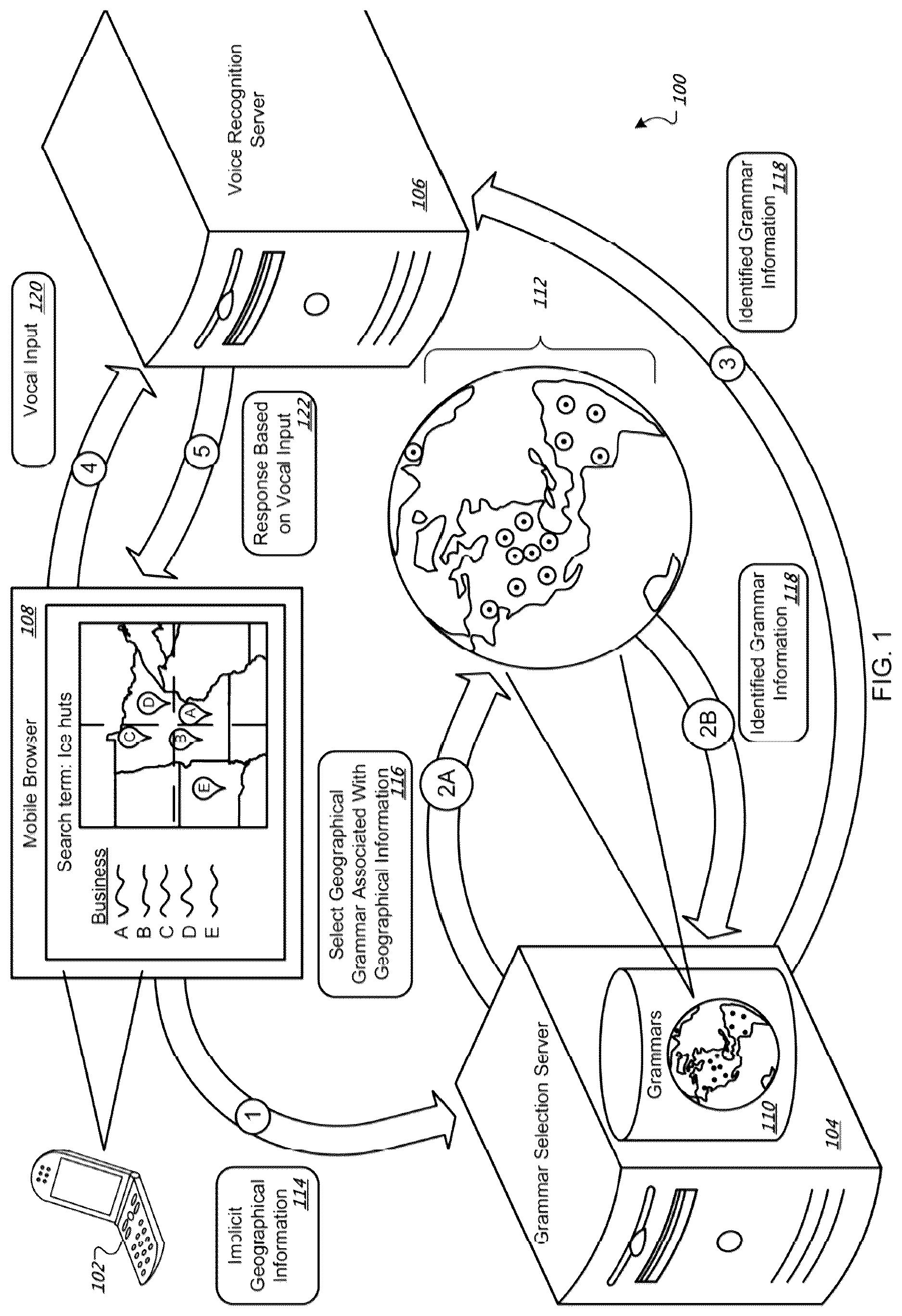 Patent US12597415 — Voice recognition grammar selection based on context — Figure 1
