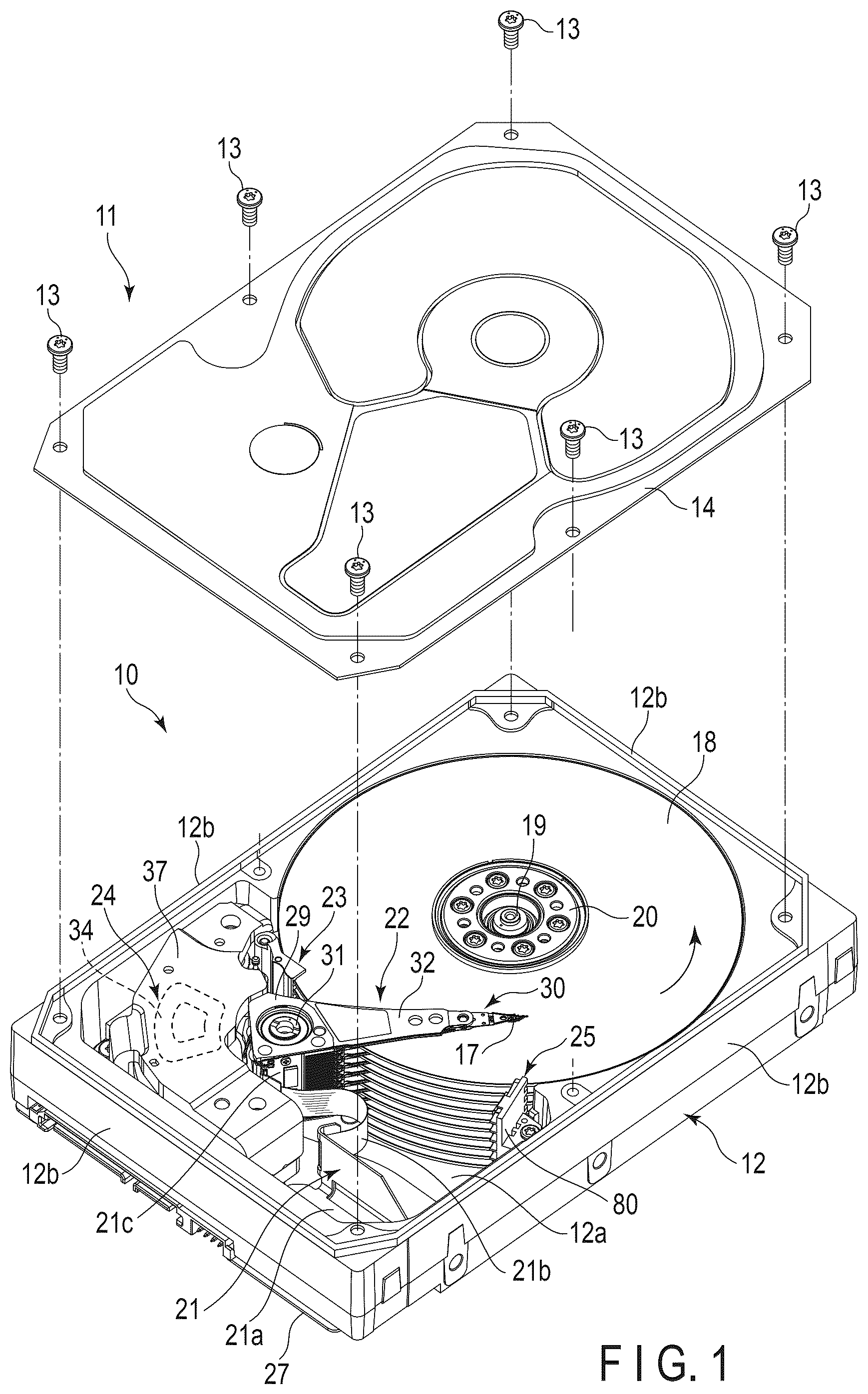 Patent US12597438 Figure 1 – Head suspension assembly and disk device