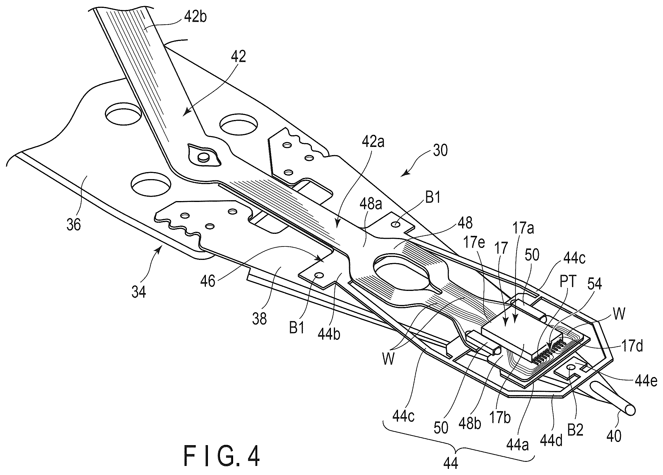 Patent US12597438 Figure 4 – Head suspension assembly and disk device