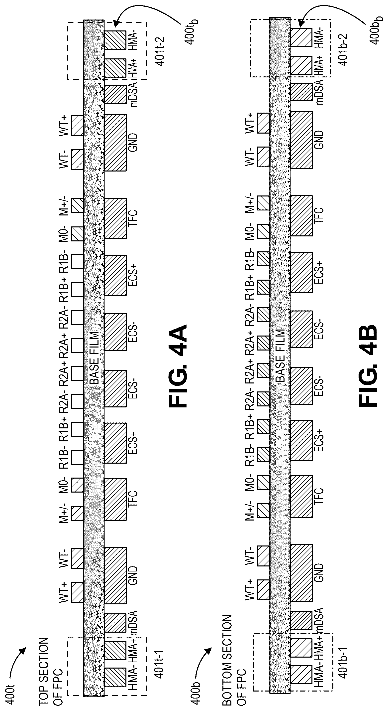 Patent US12597439 Figure 5 – Flexible printed circuit finger trace layout for parallel servo operation