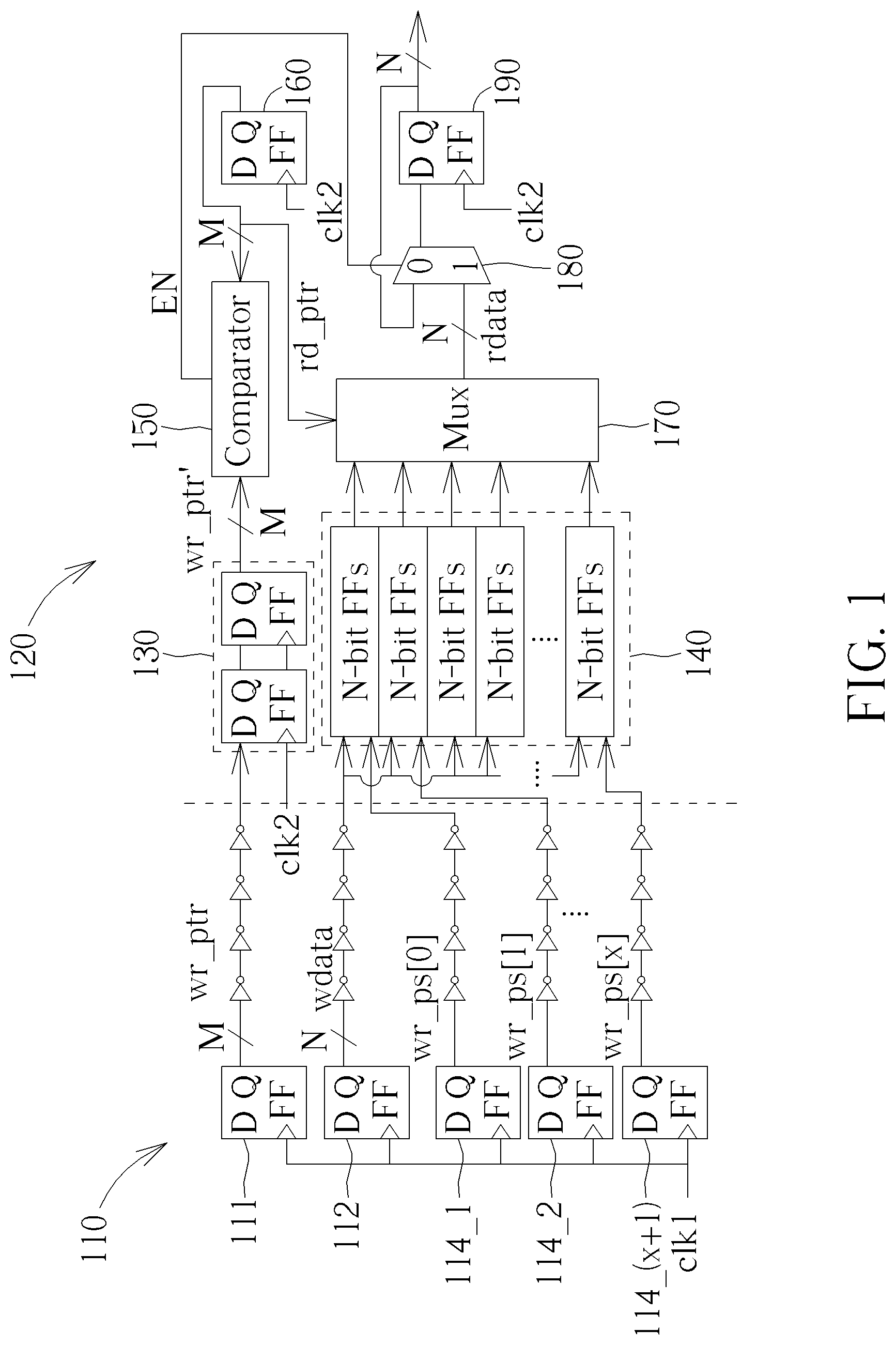Patent US12597453 Figure 1 – Electronic device including two circuit modules with long-distance signal transmission
