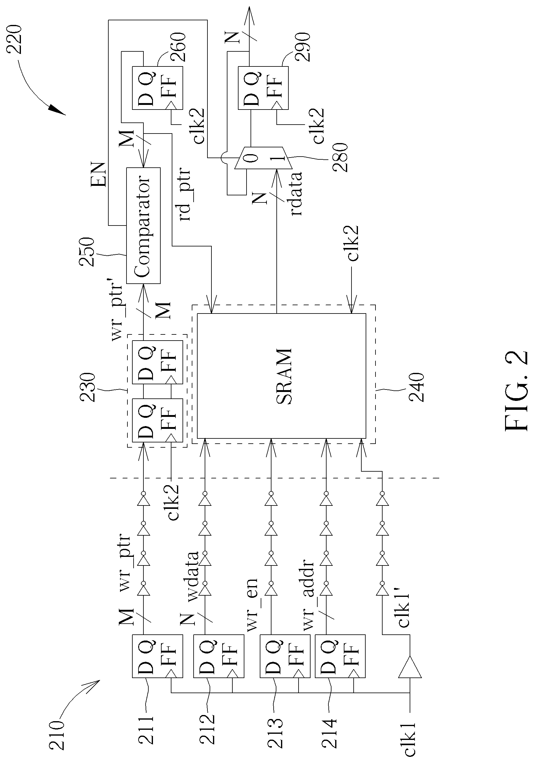 Patent US12597453 Figure 2 – Electronic device including two circuit modules with long-distance signal transmission