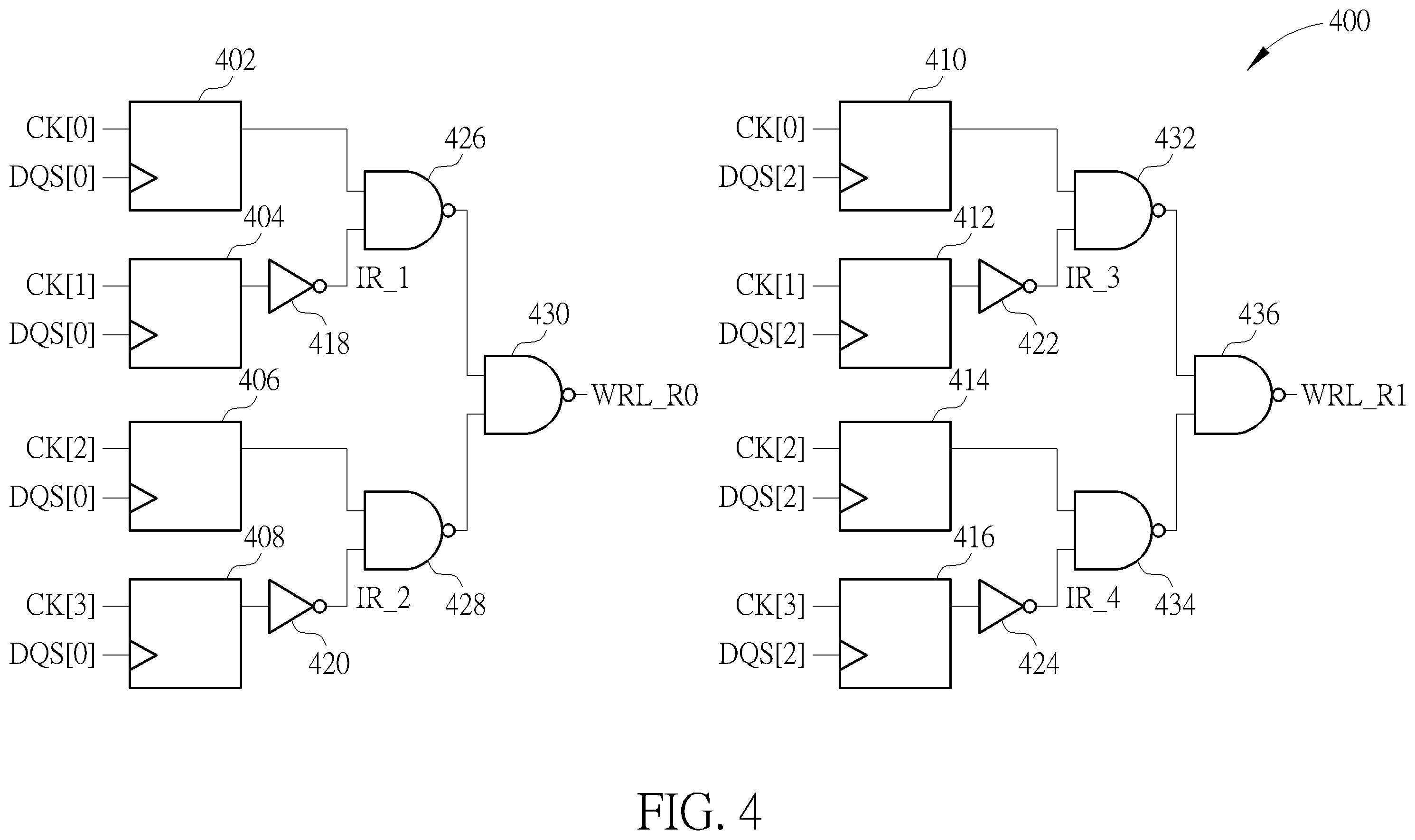 Patent US12597458 Figure 4 – Write leveling in DDR memory device and operating method thereof