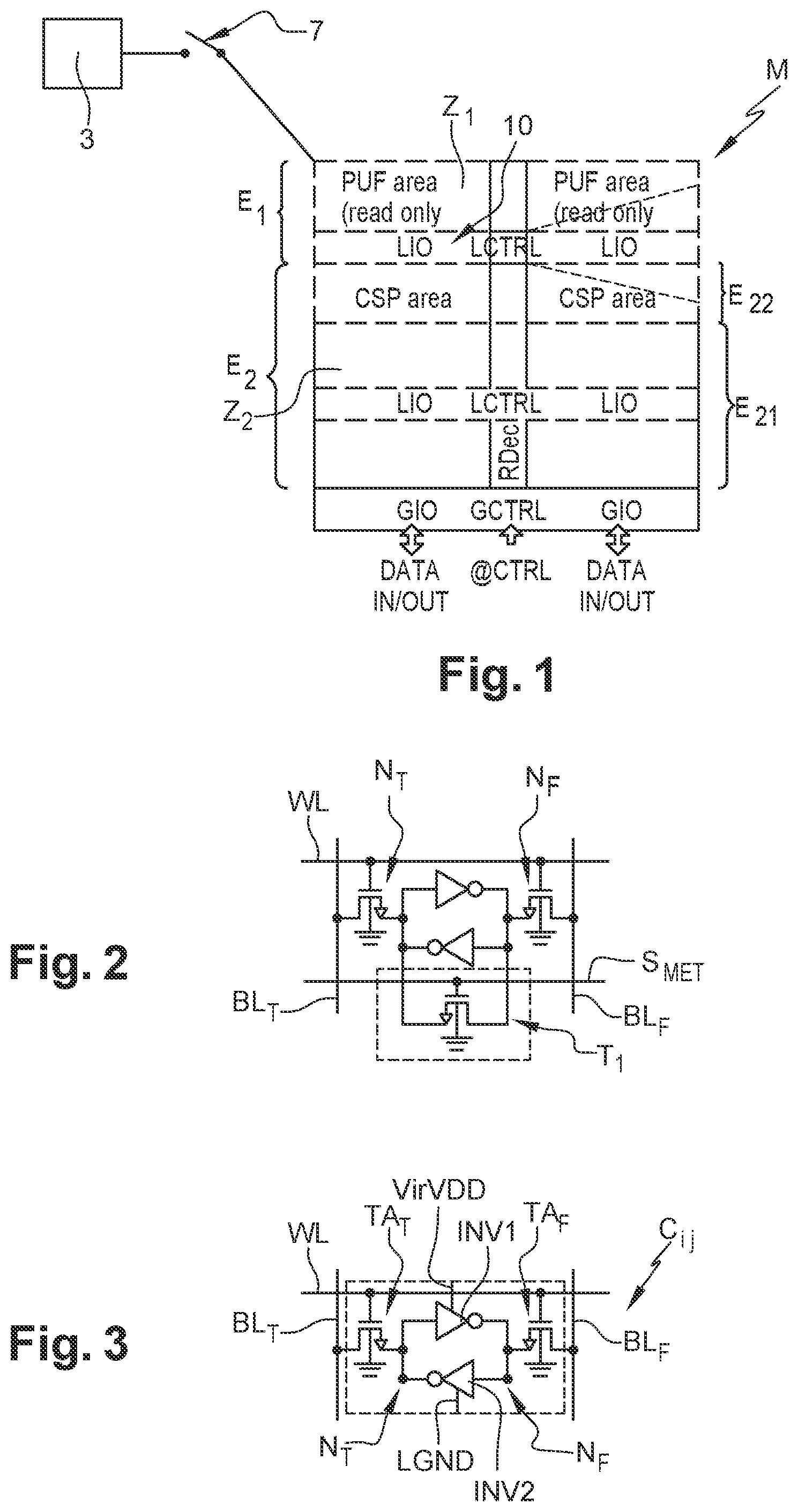 Patent US12597464 Figure 1 – SRAM with PUF dedicated sector standing-by