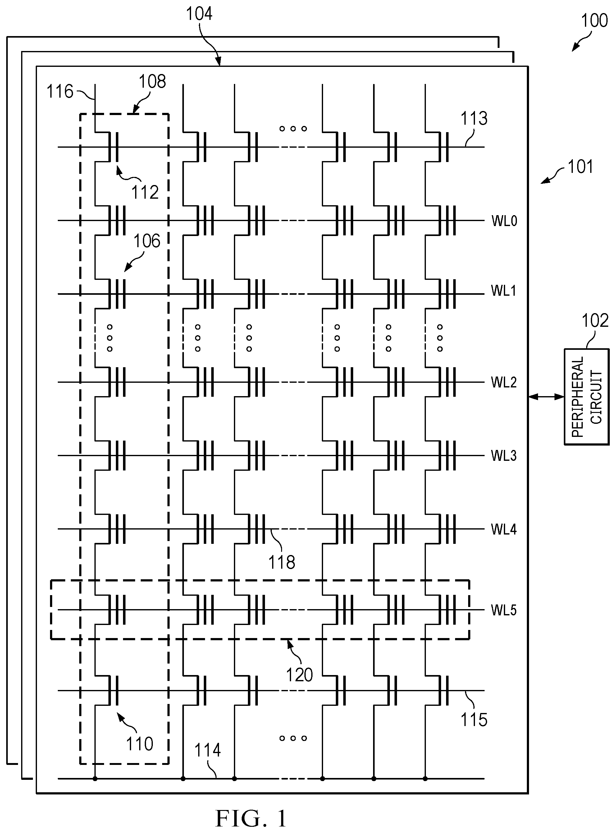 Patent US12597477 Figure 1 – Detection of leakage current in flash memory
