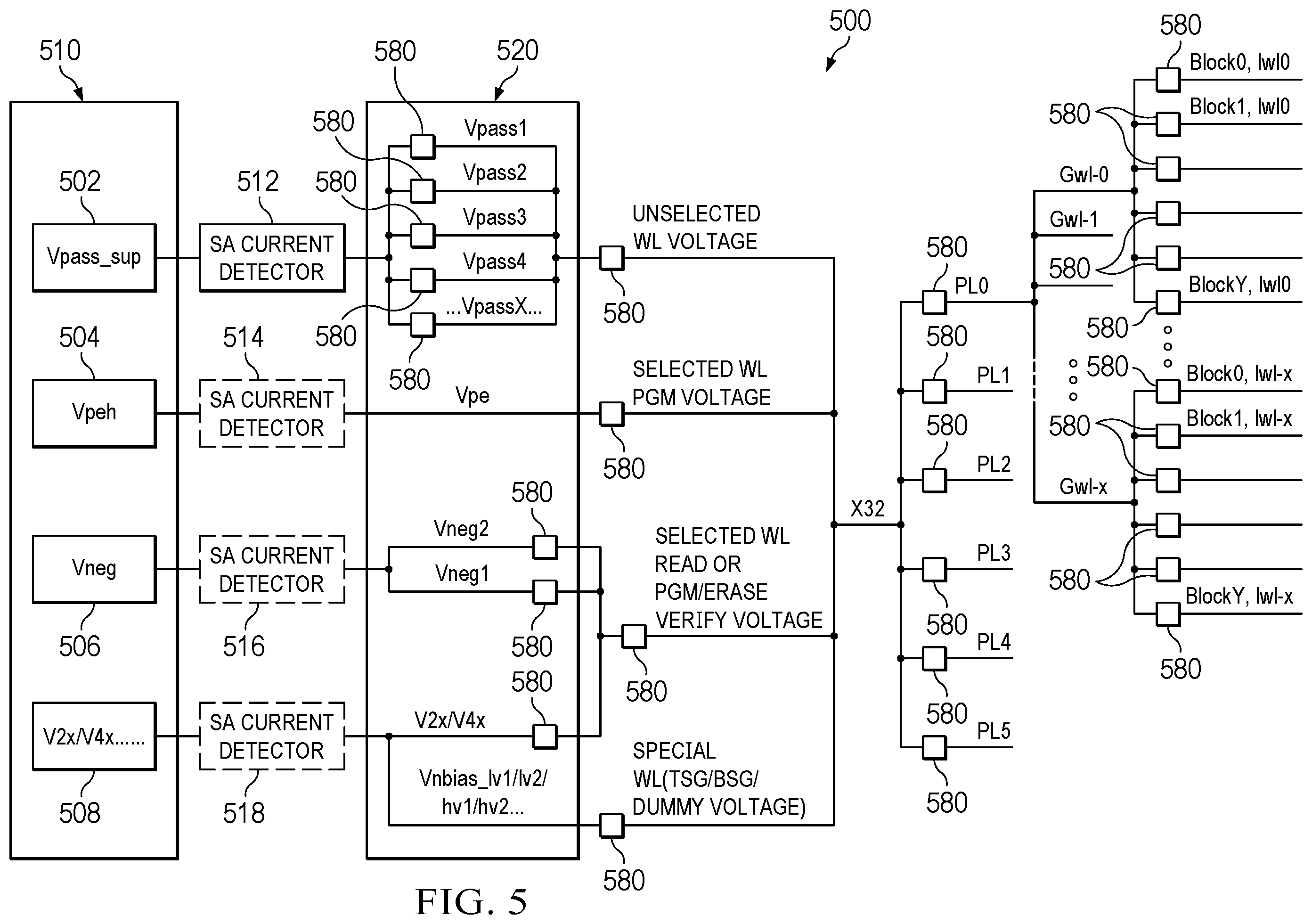 Patent US12597477 Figure 5 – Detection of leakage current in flash memory