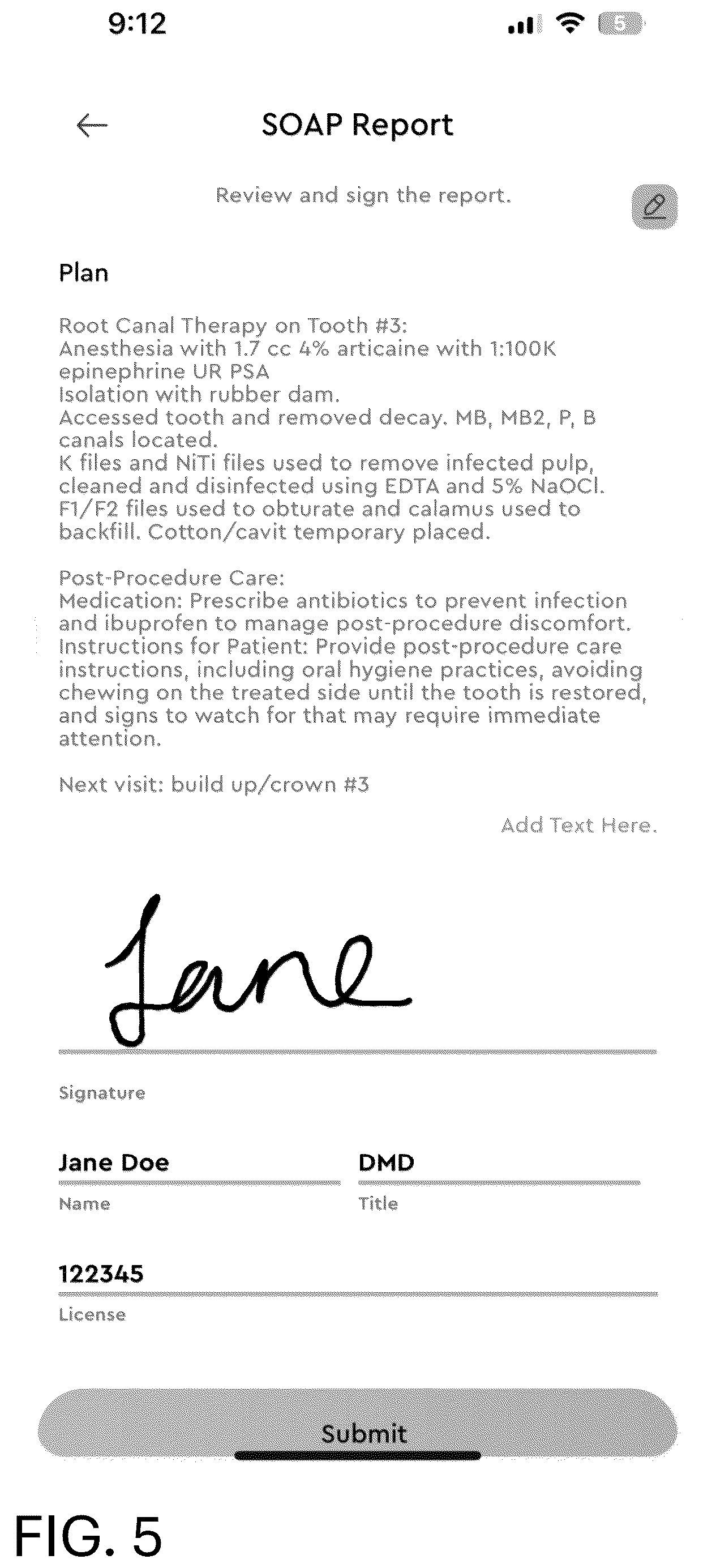Patent US12597495 Figure 5 – System, method, and apparatus for automating creation of subjective, objective, assessment, and plan (SOAP) reports