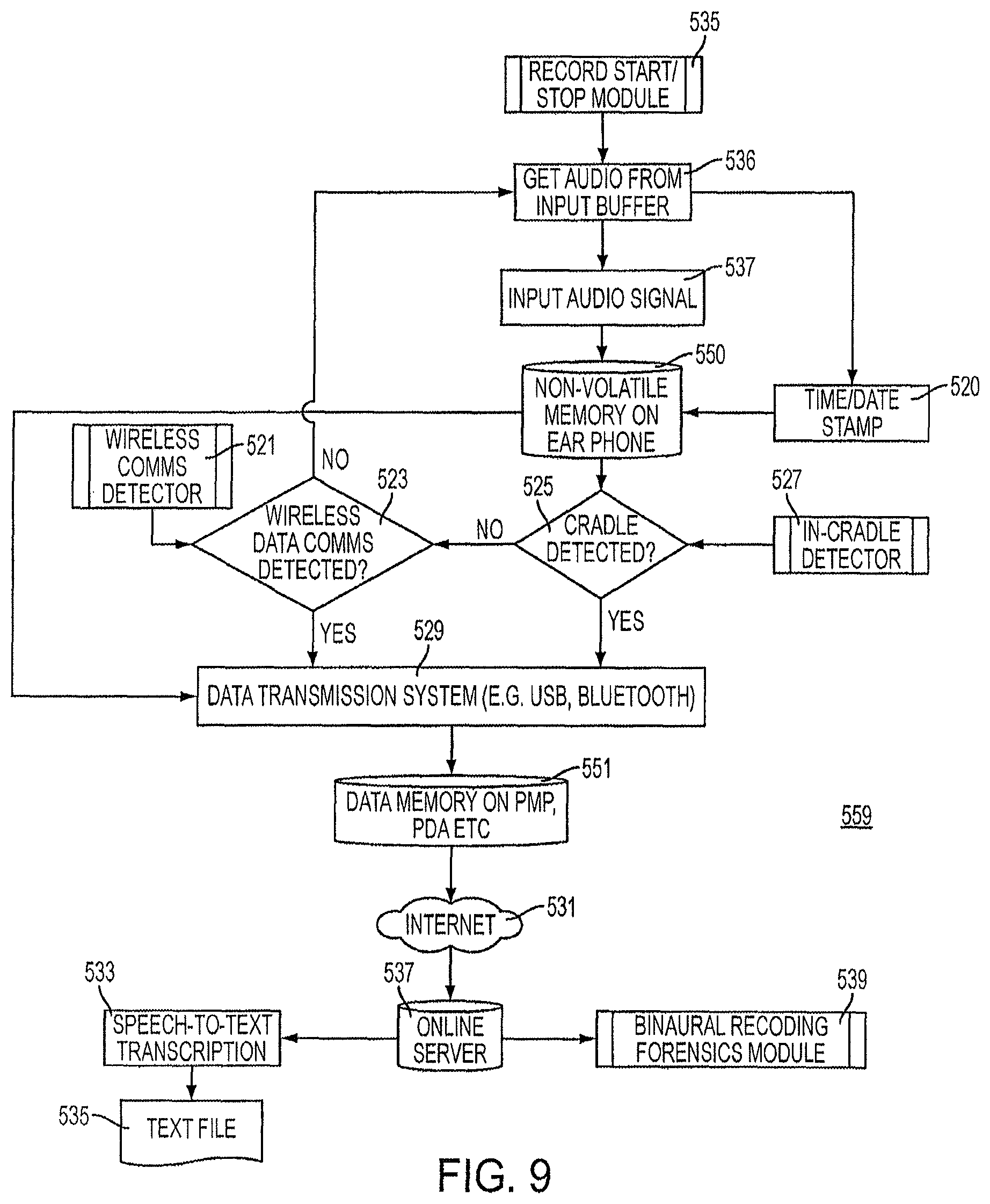 Patent US12597513 Figure 8 – Method and device for audio recording