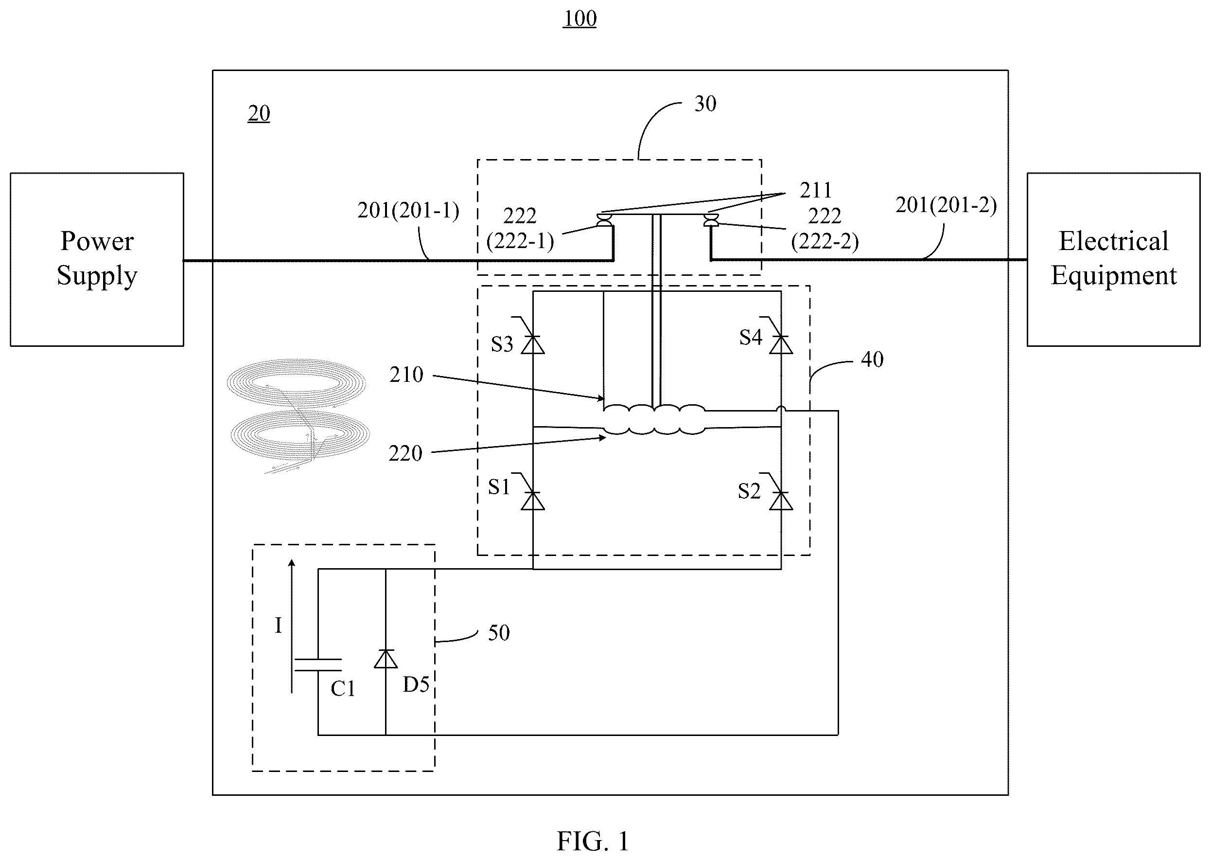 Patent US12597579 Figure 1 – Circuit breaker and power supply system