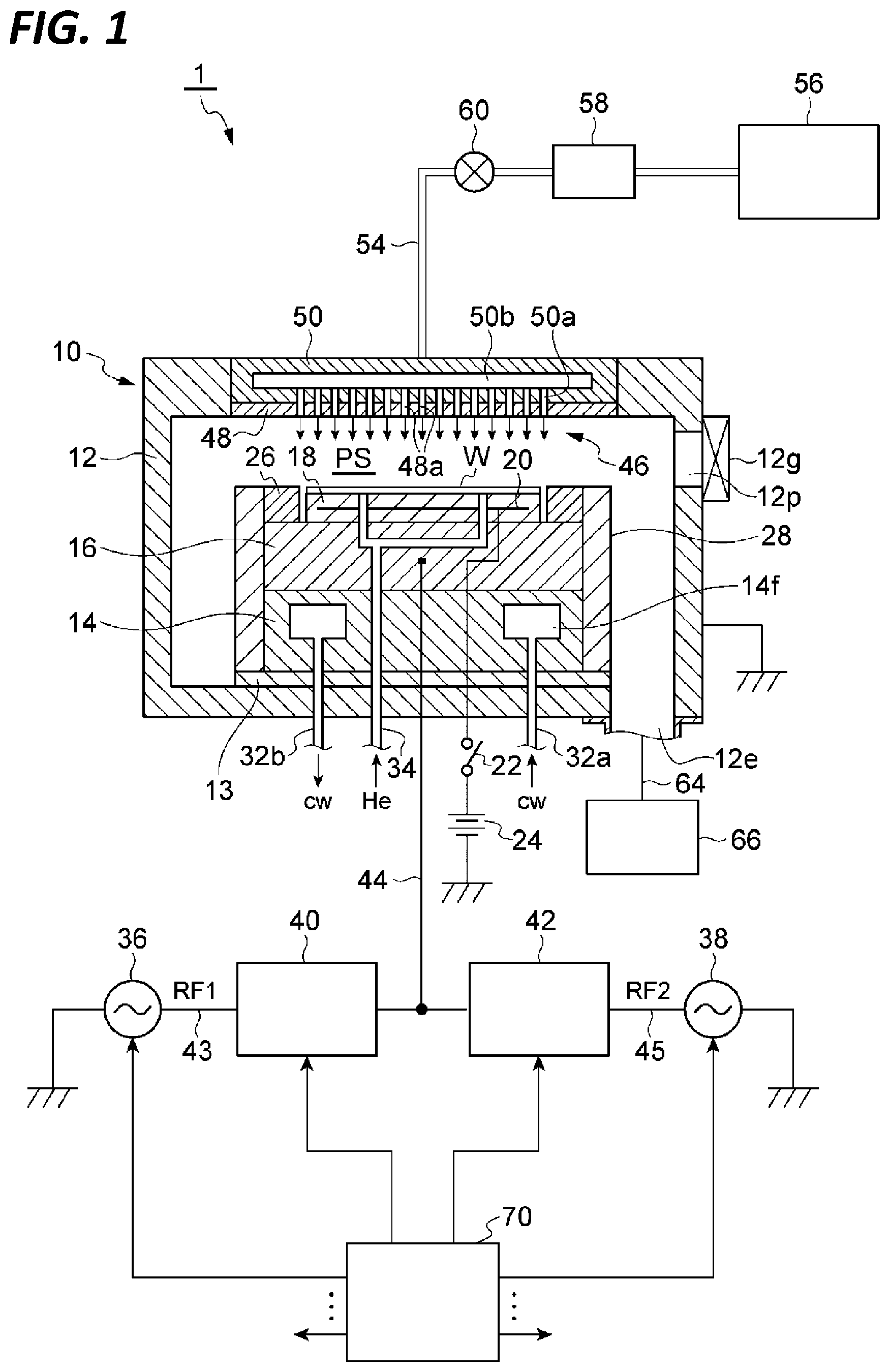 Patent US12597586 Figure 1 – Plasma processing apparatus and matching method