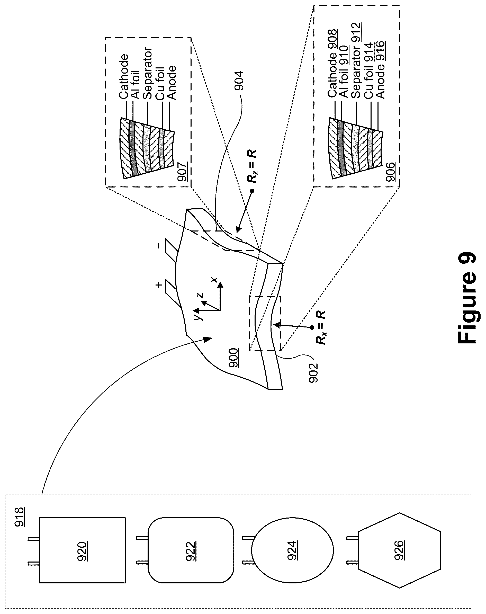 Patent US12597630 Figure 17 – Batteries with non-rectangular shapes for augmented reality devices, and systems and methods of use thereof