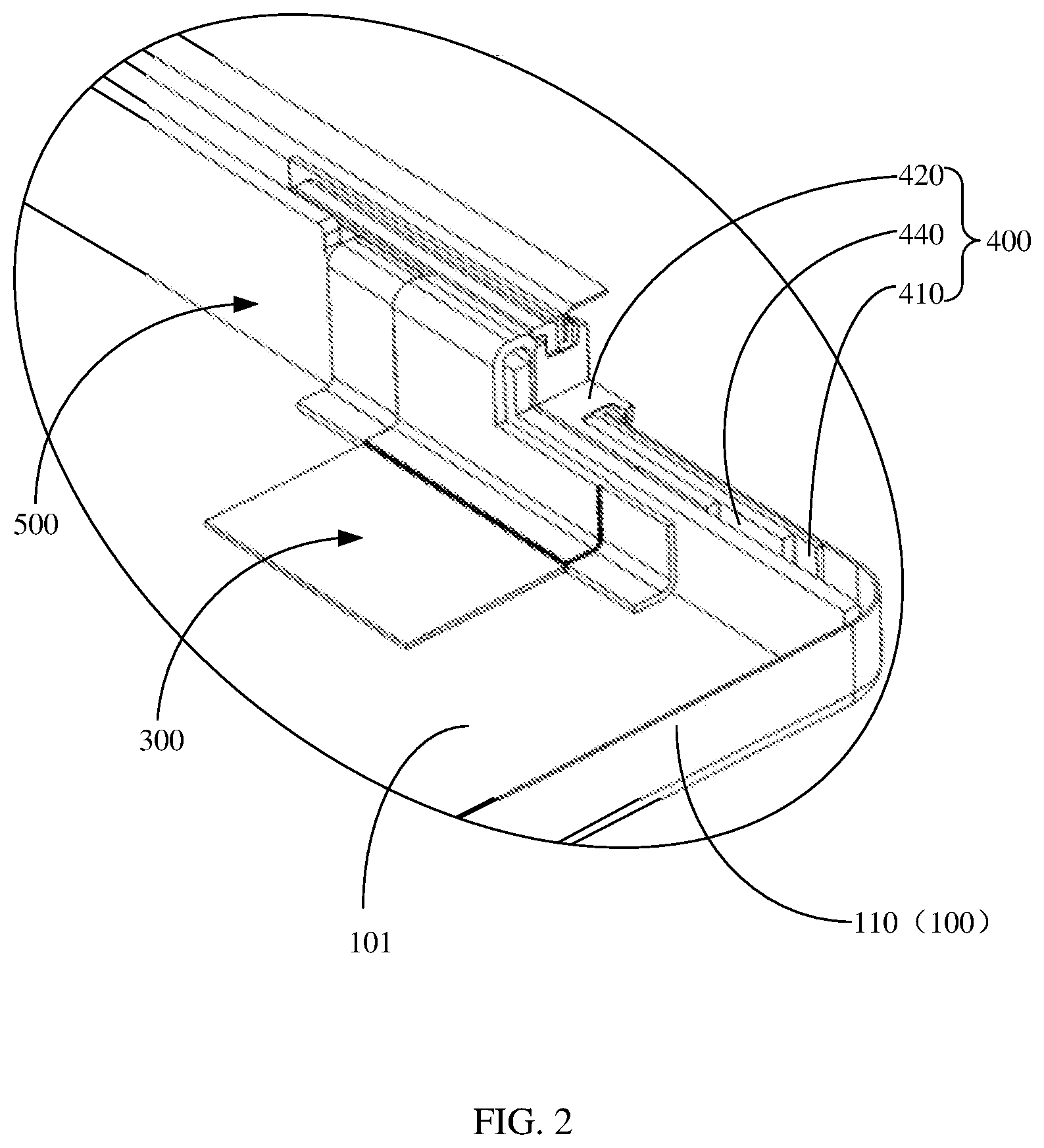 Patent US12597659 Figure 2 – Battery unit and feedthrough assembly