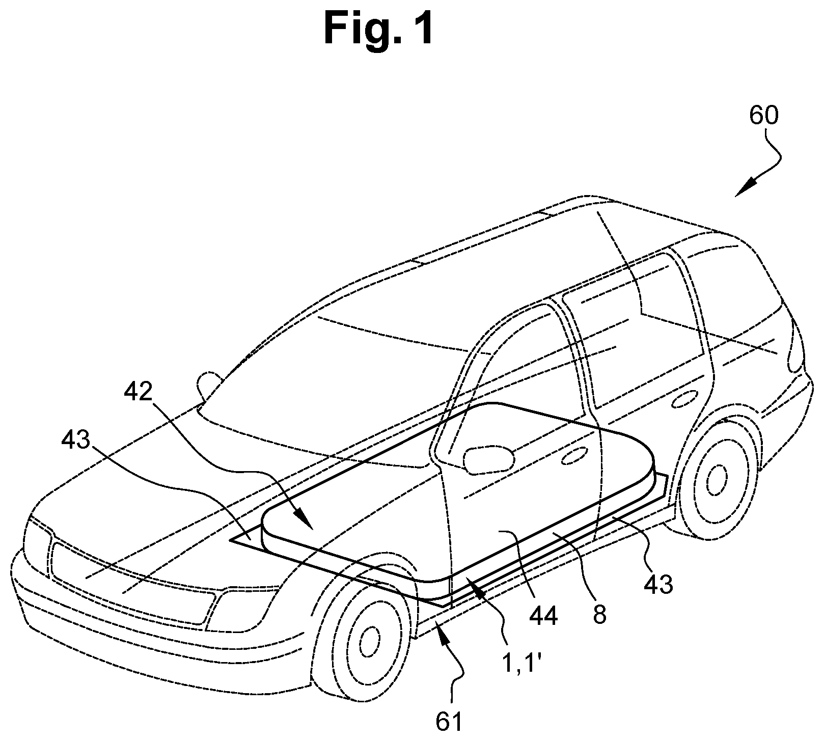 Patent US12597664 — Reinforced carrier device for a battery pack and process for the assembling of a reinforced battery pack — Figure 1
