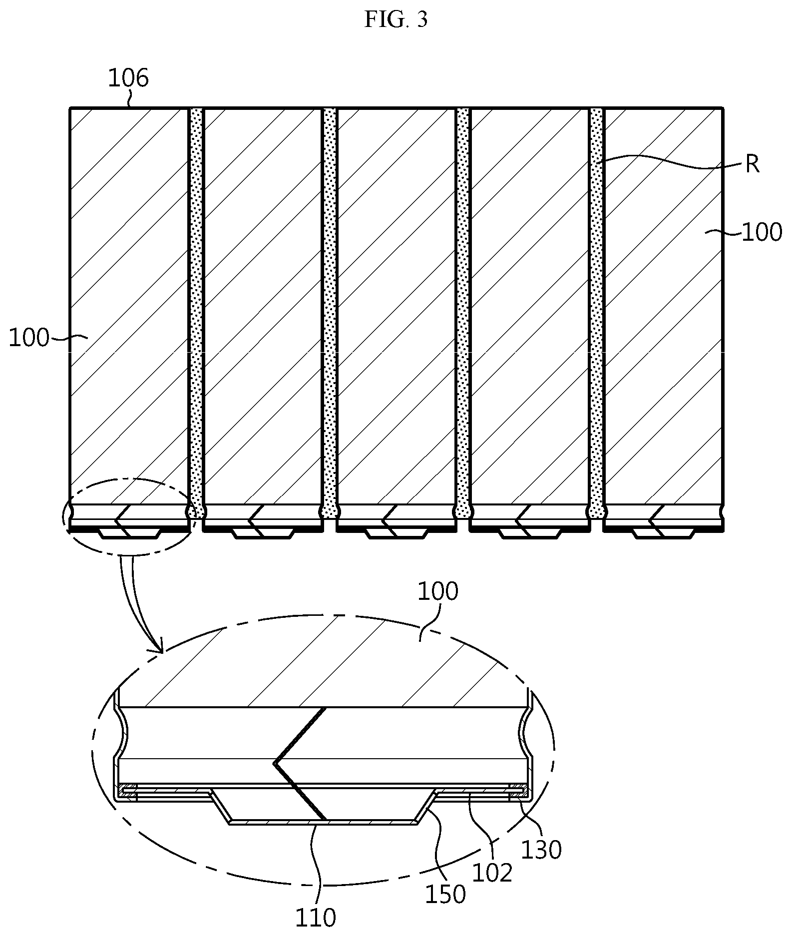 Patent US12597670 Figure 3 – Automobile with battery pack installed over underbody frame