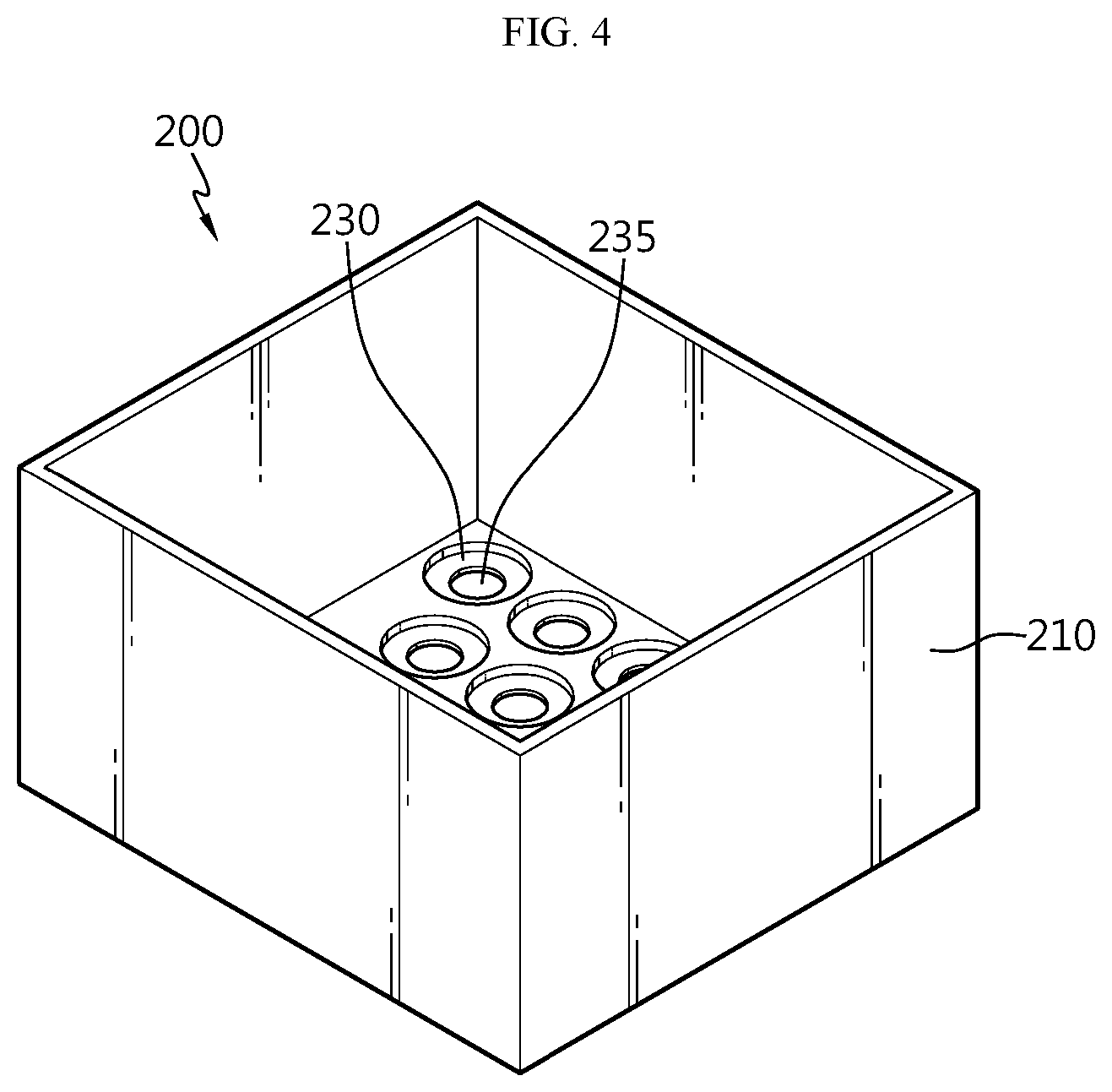 Patent US12597670 Figure 4 – Automobile with battery pack installed over underbody frame