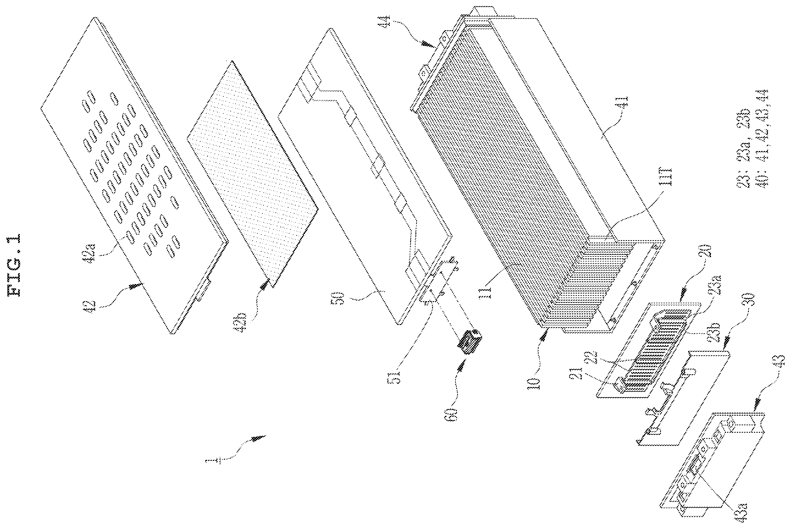 Patent US12597674 Figure 1 – Connector assembly and battery module