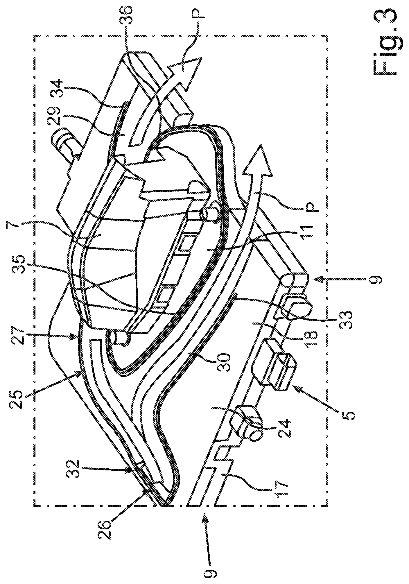 Patent US12597693 Figure 3 – Roof antenna module comprising a specific cooling of a control device on a vehicle roof, arrangement, motor vehicle, and method
