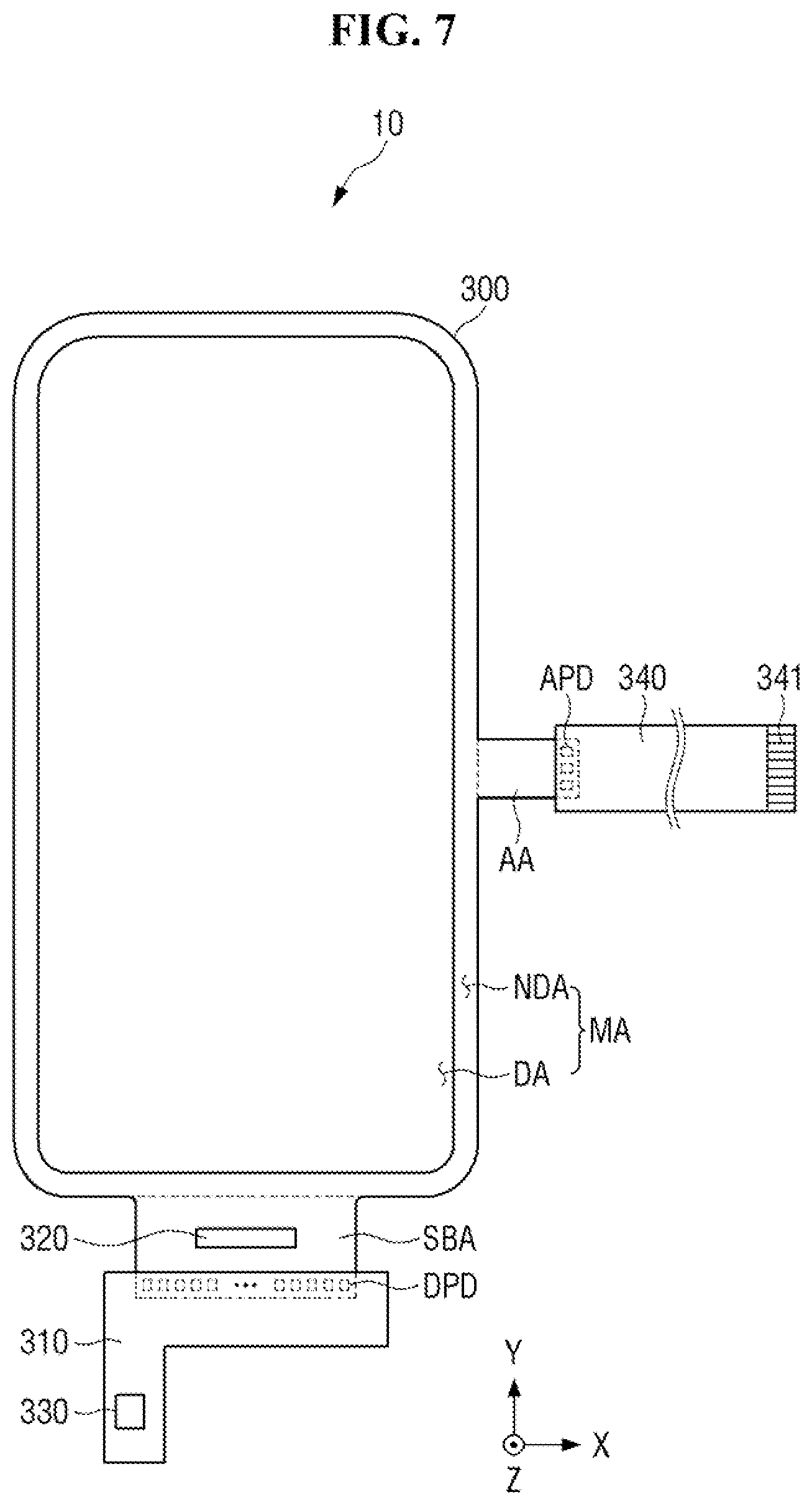 Patent US12597698 Figure 7 – Display device