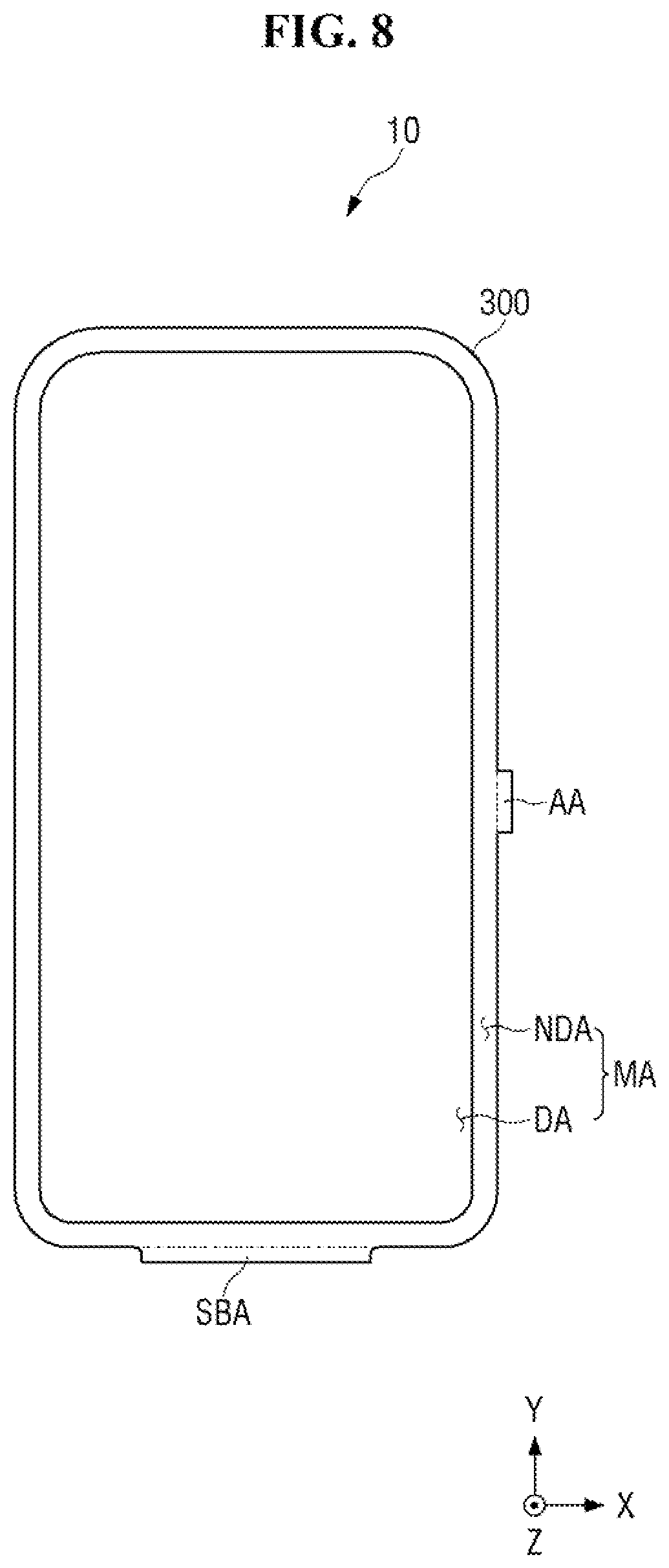 Patent US12597698 Figure 8 – Display device