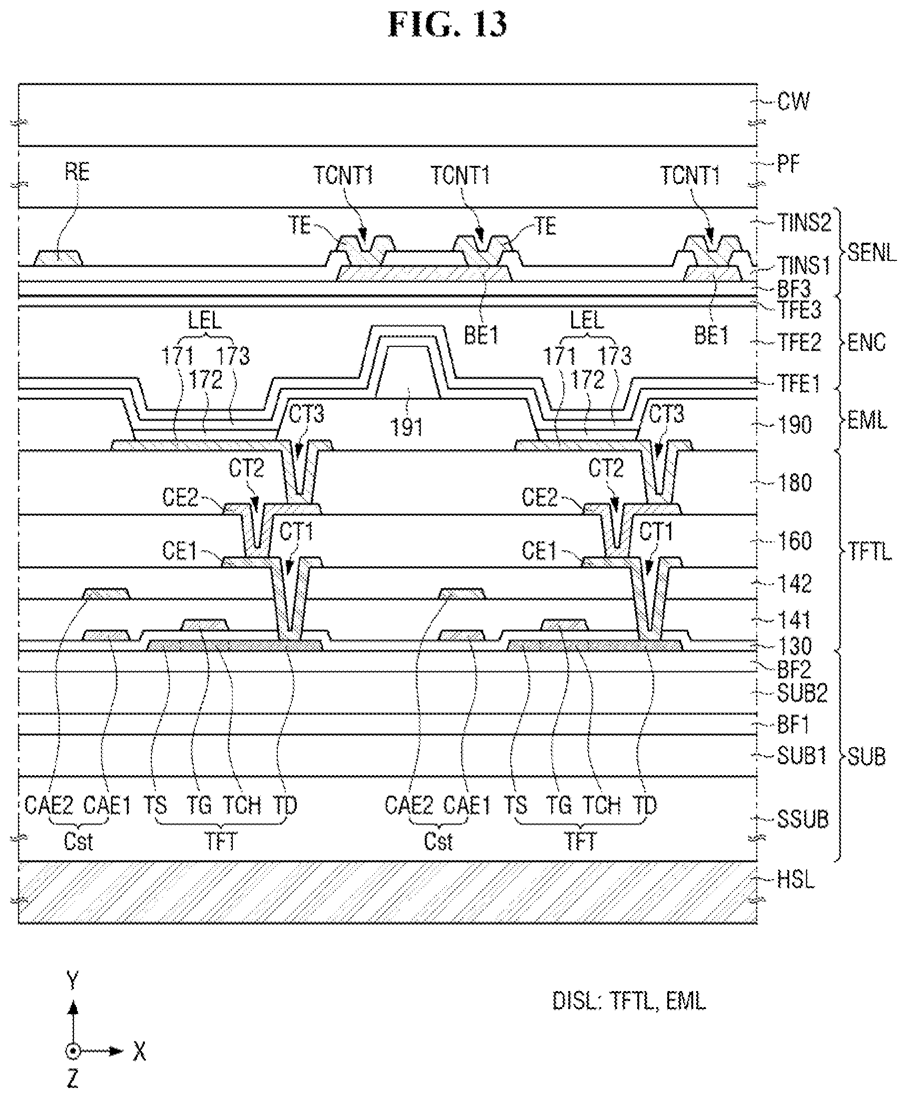 Patent US12597698 Figure 13 – Display device