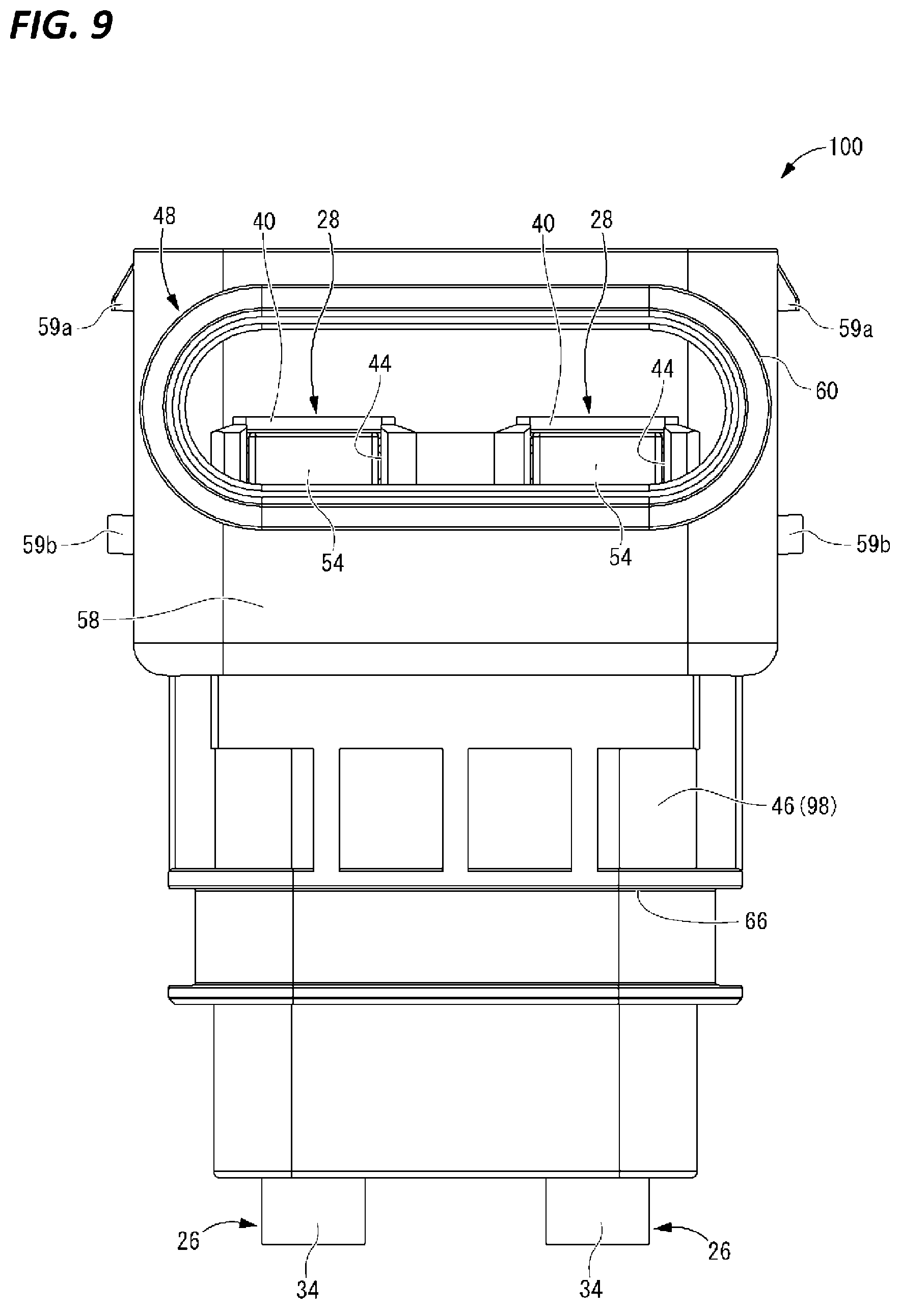 Patent US12597727 Figure 9 – Electrical connector with device-side terminal portion connected to connector-side terminal portion