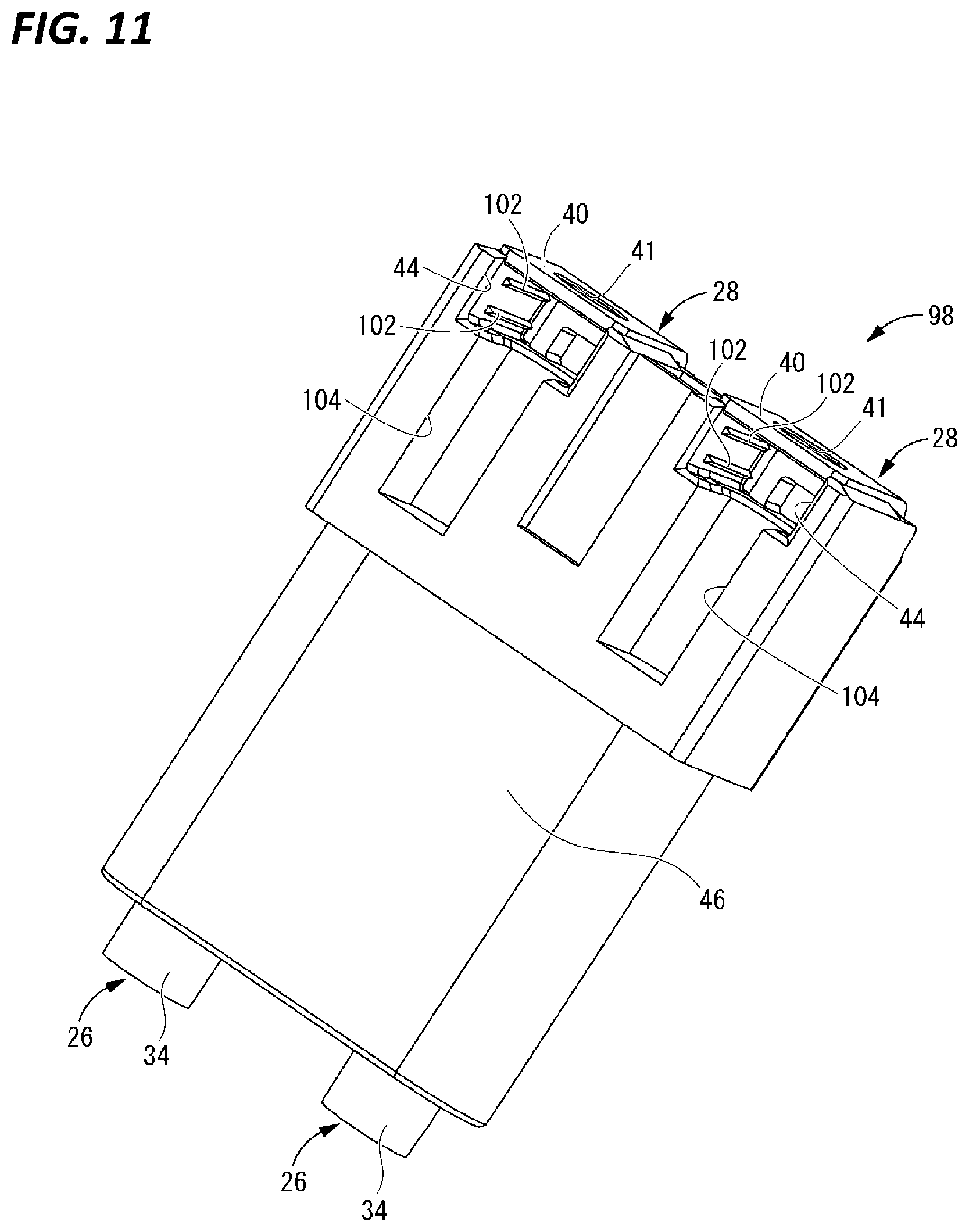 Patent US12597727 Figure 11 – Electrical connector with device-side terminal portion connected to connector-side terminal portion