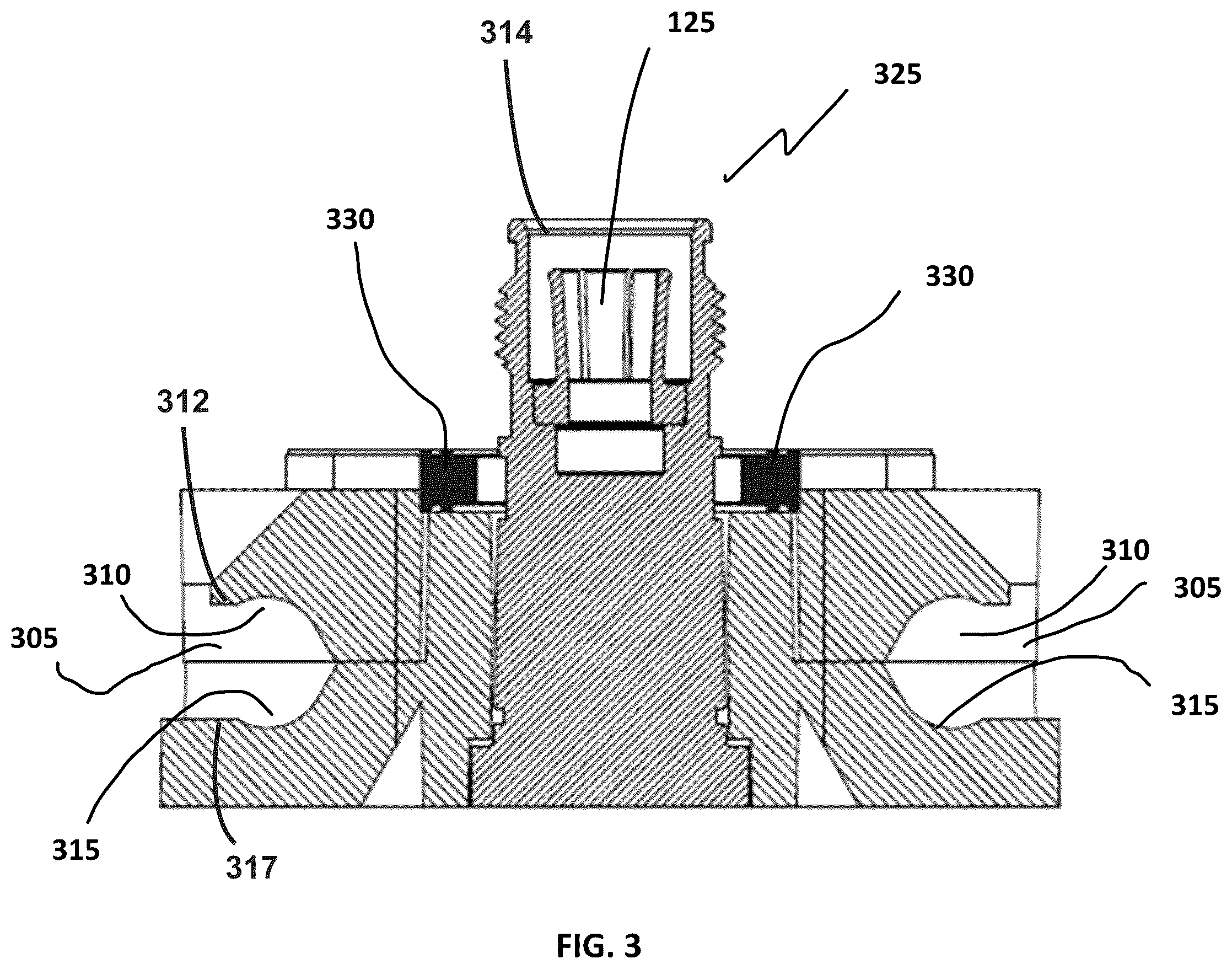 Patent US12597738 Figure 3 – Mechanism for connecting and disconnecting cluster RF connector