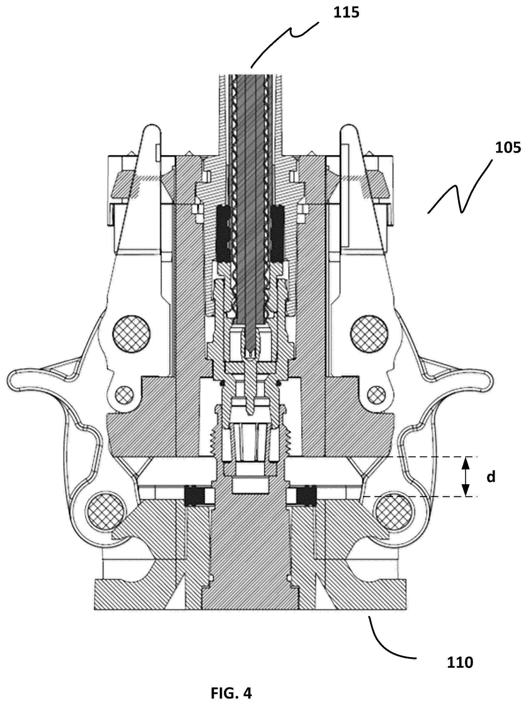 Patent US12597738 Figure 4 – Mechanism for connecting and disconnecting cluster RF connector