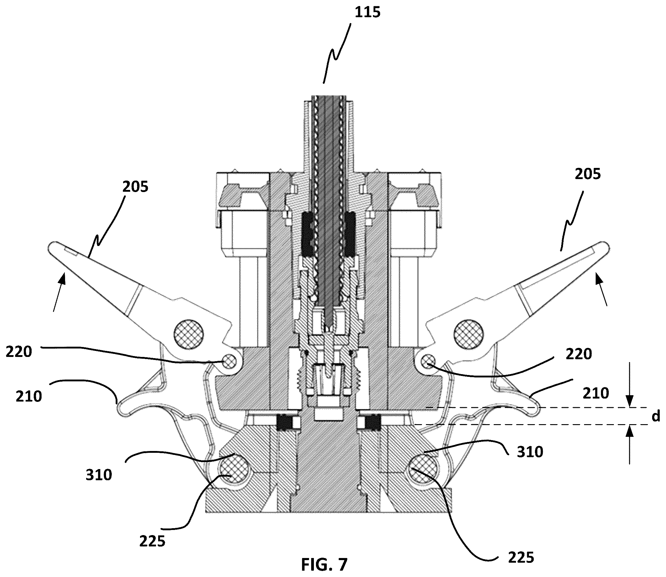 Patent US12597738 Figure 7 – Mechanism for connecting and disconnecting cluster RF connector
