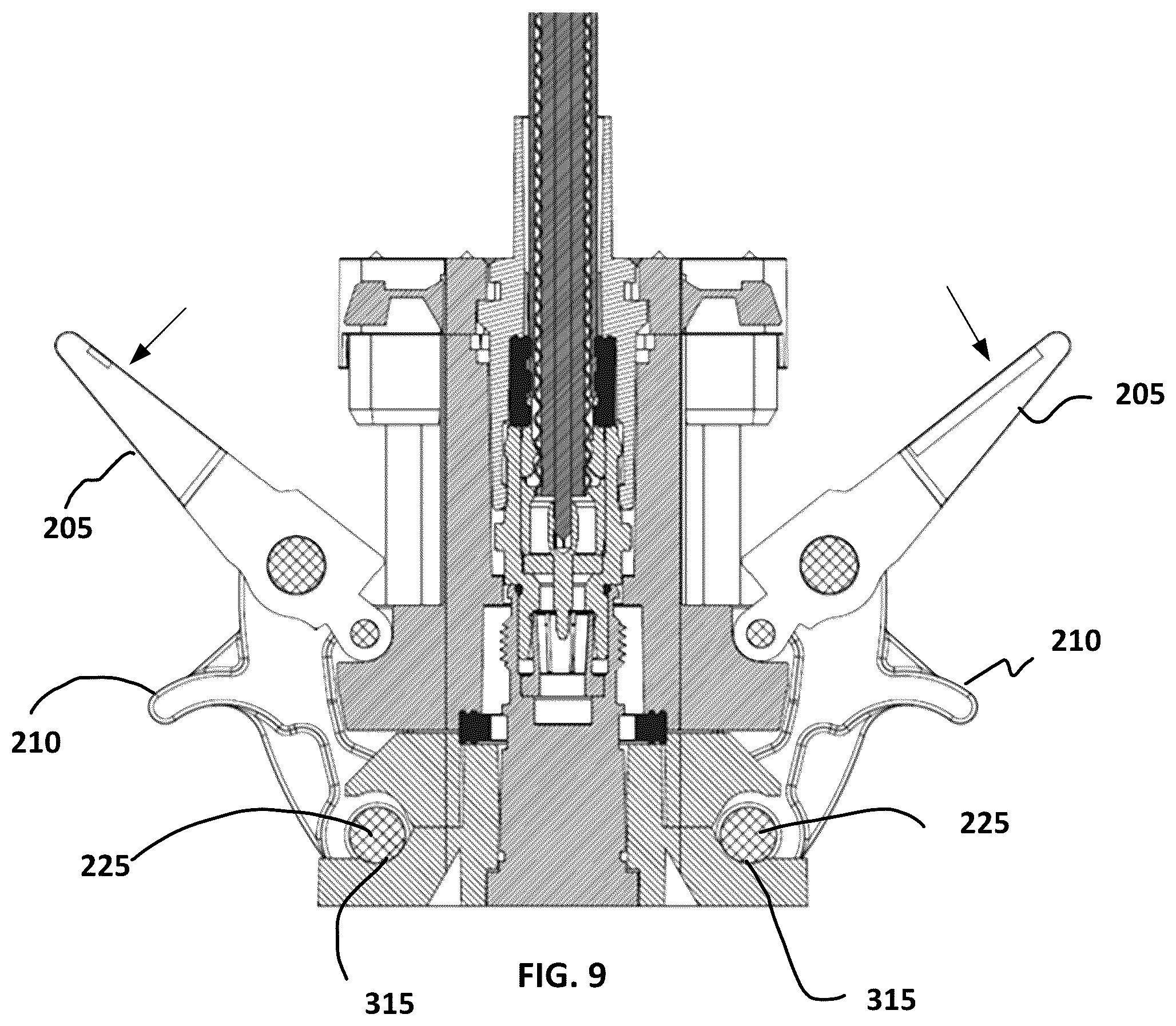 Patent US12597738 Figure 9 – Mechanism for connecting and disconnecting cluster RF connector