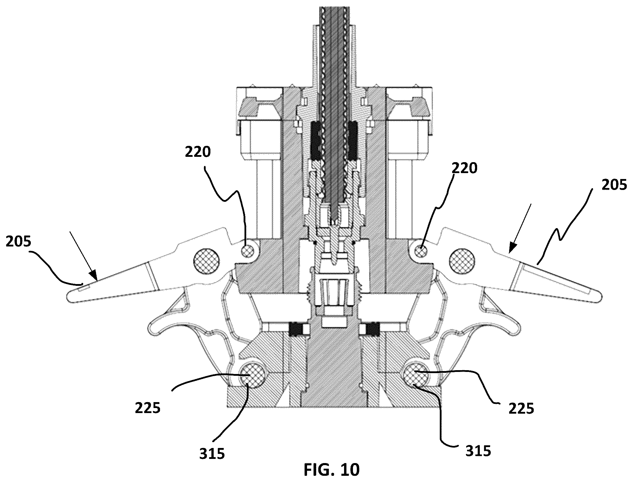 Patent US12597738 Figure 10 – Mechanism for connecting and disconnecting cluster RF connector