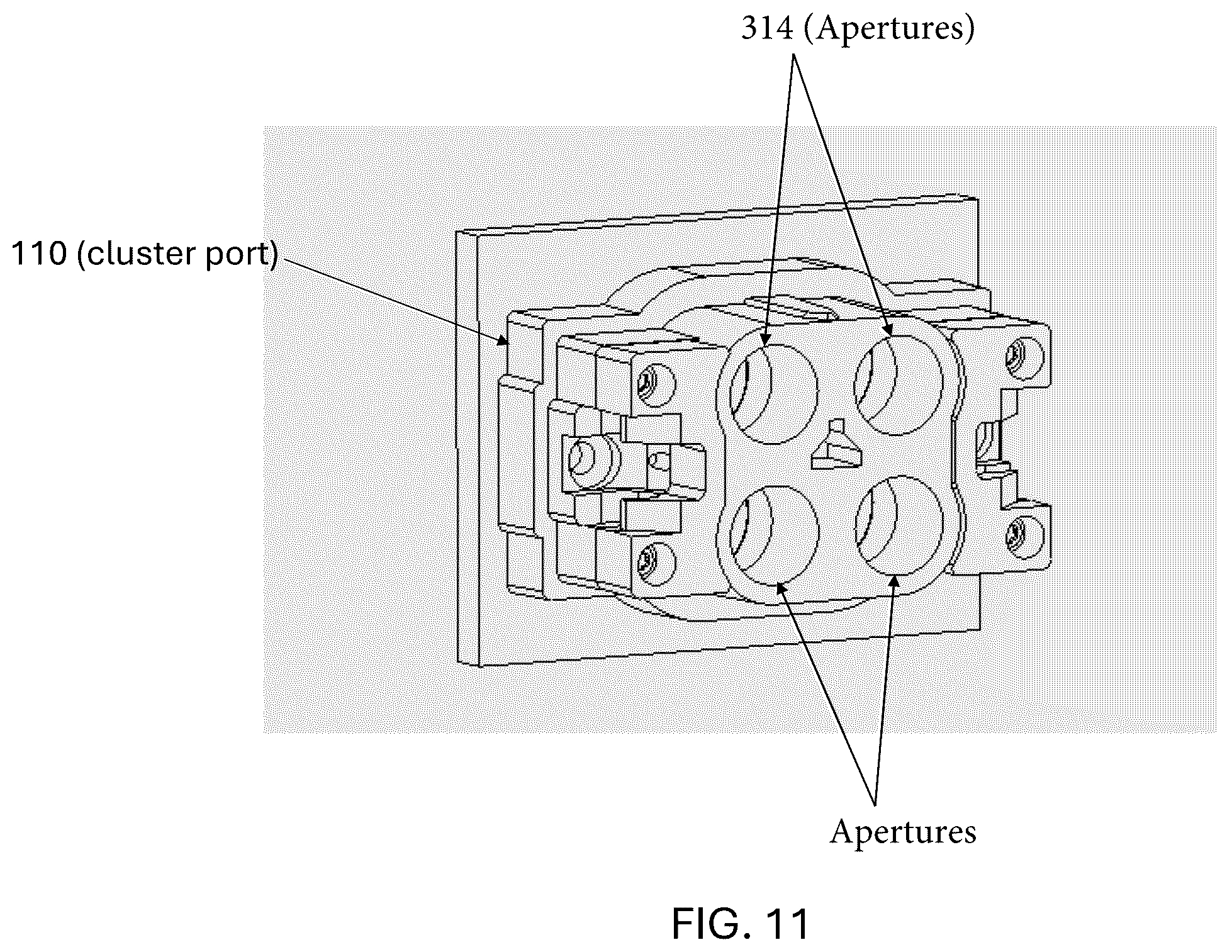 Patent US12597738 Figure 11 – Mechanism for connecting and disconnecting cluster RF connector