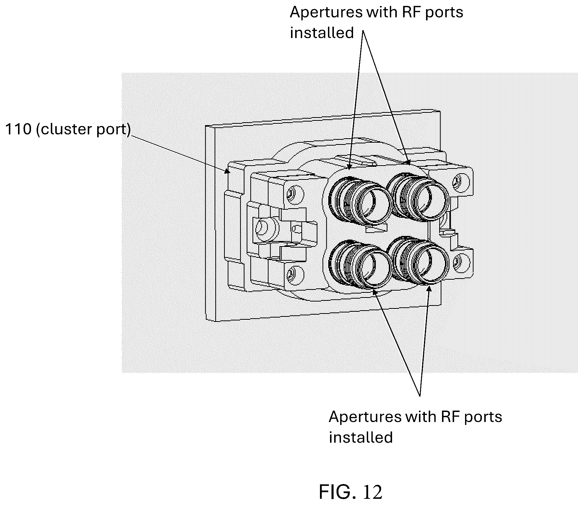 Patent US12597738 Figure 12 – Mechanism for connecting and disconnecting cluster RF connector