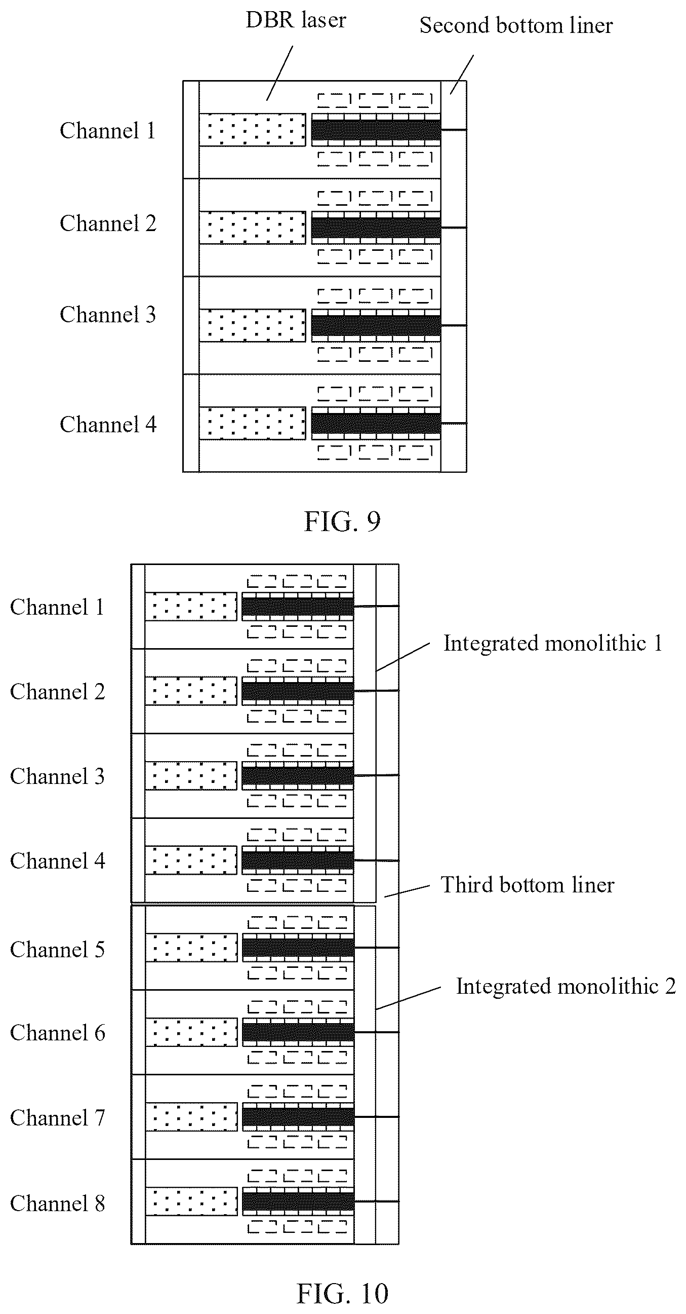Patent US12597758 Figure 7 – Two-segment DBR laser and monolithically integrated array light source chip