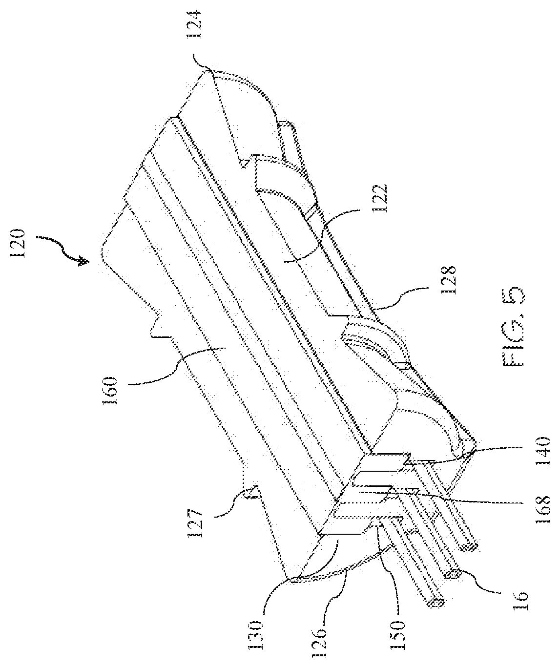 Patent US12597762 Figure 5 – Cable retainer assemblies and cable enclosures