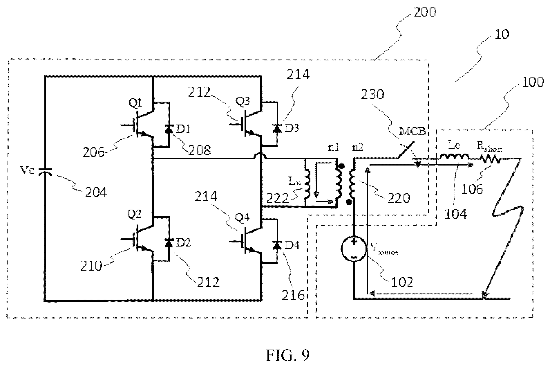 Patent US12597768 Figure 7 – Series type hybrid circuit breaker with non-resonant current zero-crossing generation