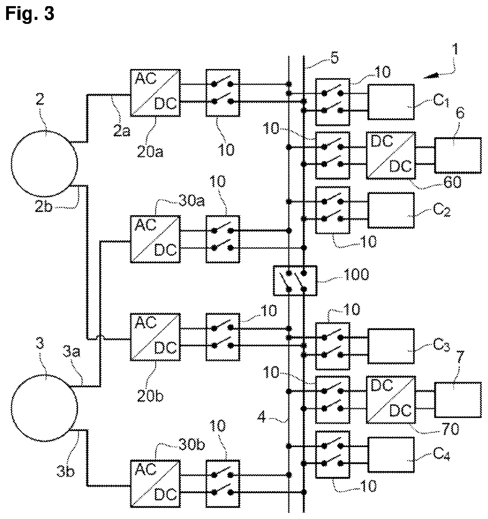Patent US12597779 Figure 3 – Aircraft electrical energy supply network