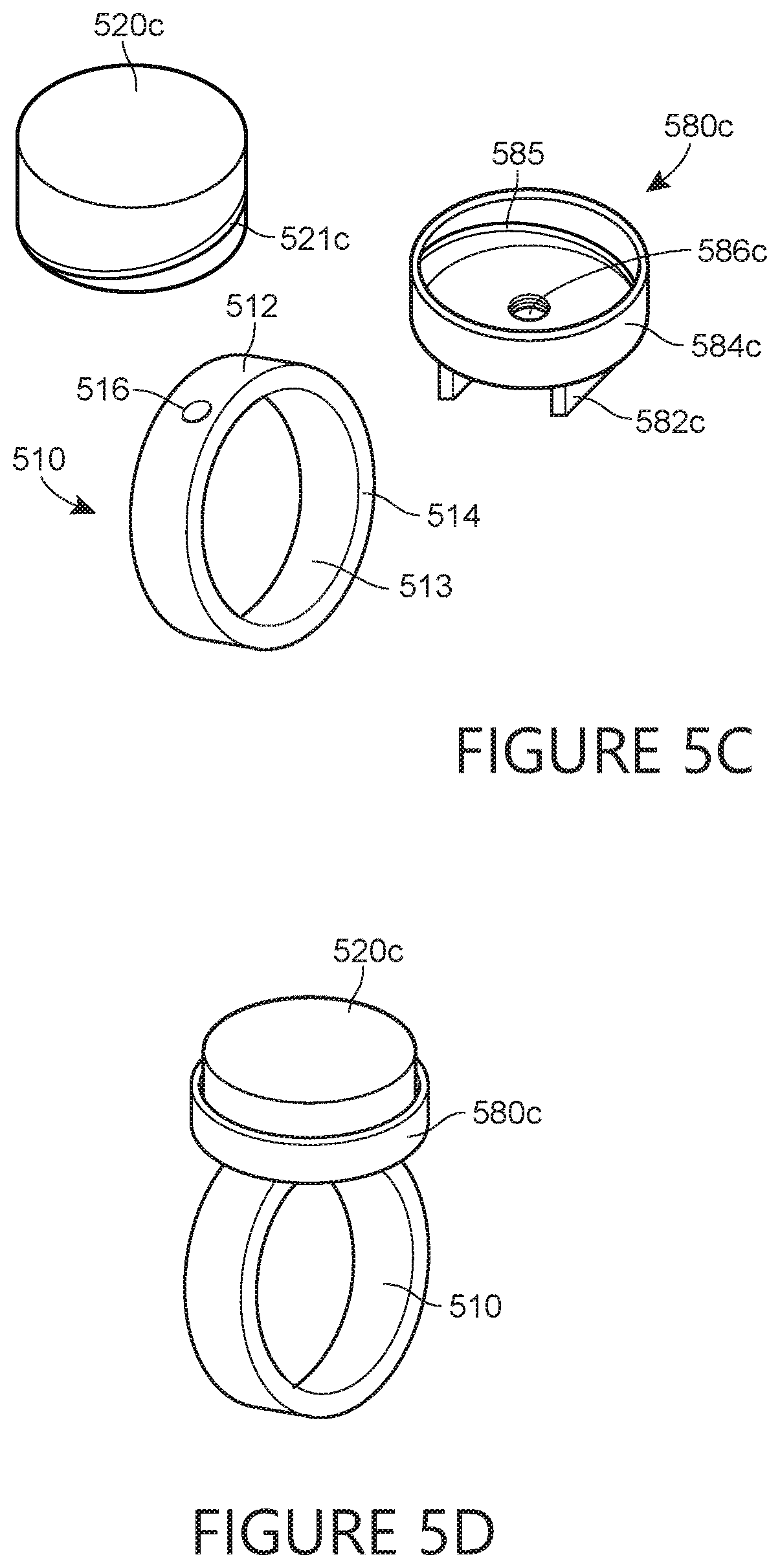 Patent US12597790 Figure 6 – Wireless charging system for wearable ring with LED activity indicators