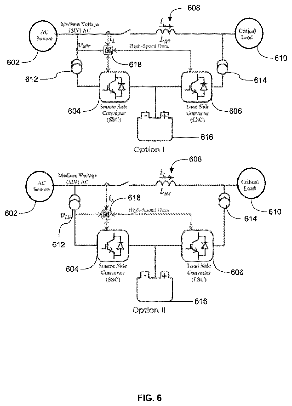 Patent US12597800 Figure 6 – Agile uninterruptible power supply for efficient critical load support and grid contingency ride-through