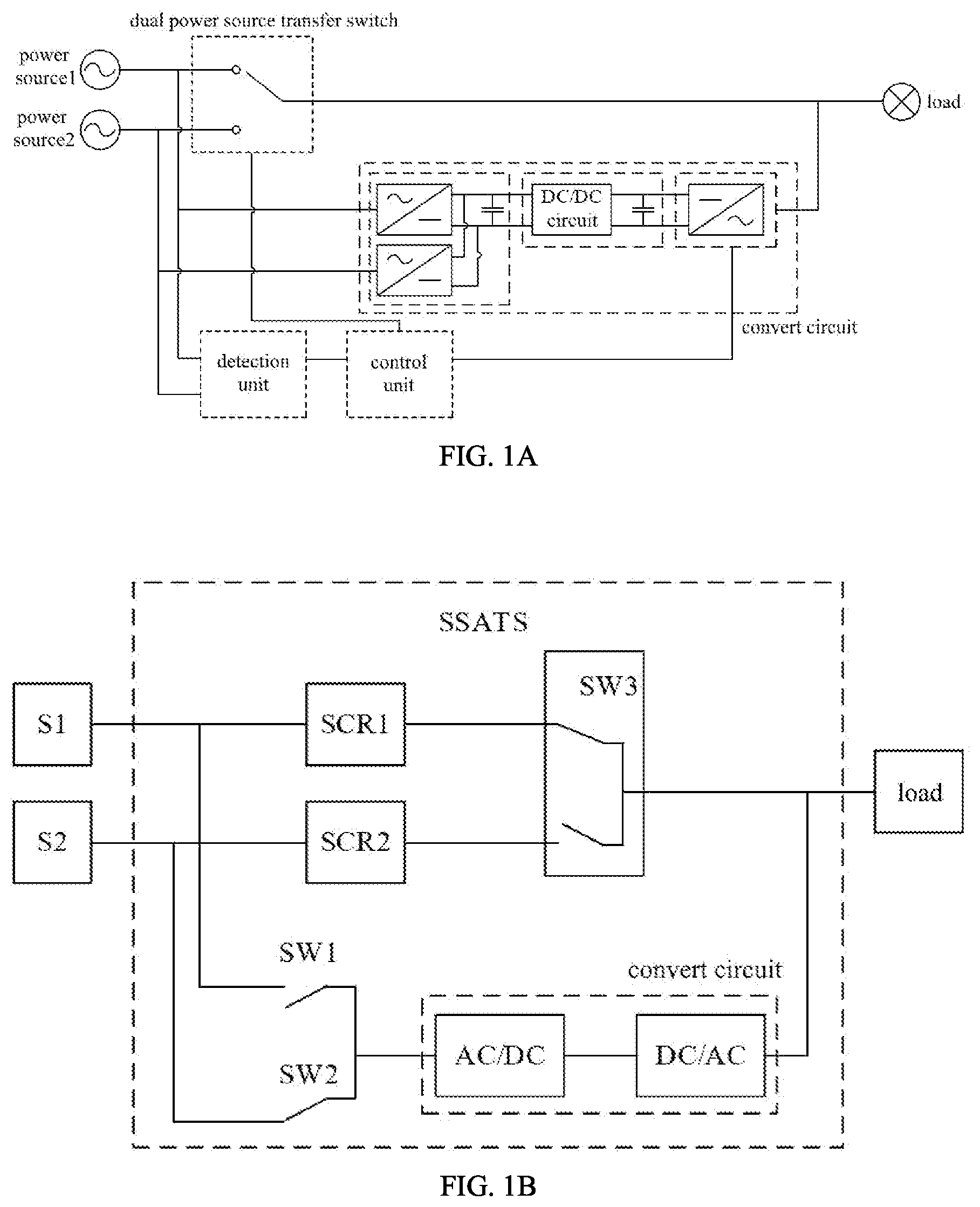 Patent US12597801 Figure 1 – Fast automatic transfer switching circuit and control method thereof
