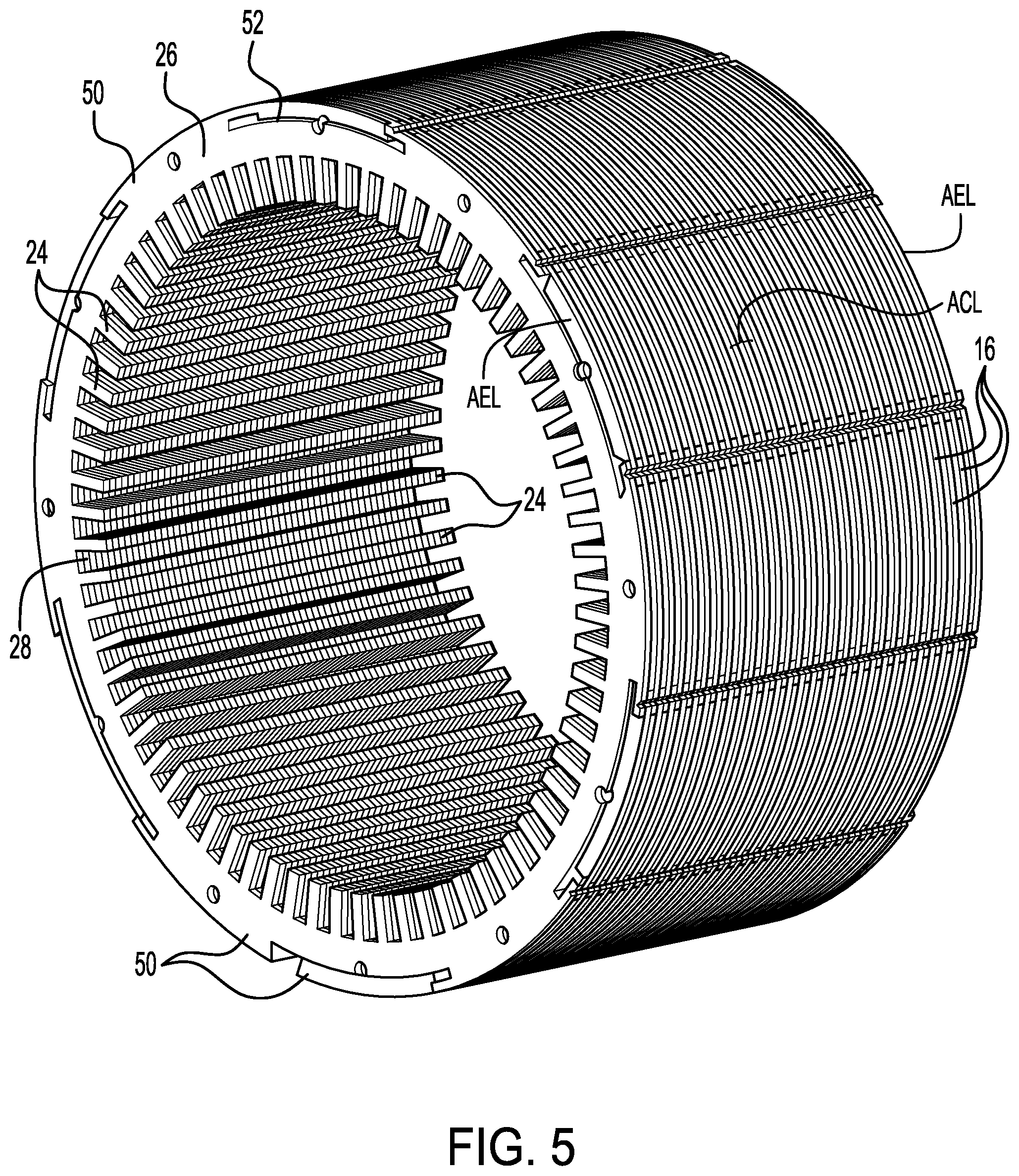 Patent US12597813 Figure 4 – Electric motor with coolant flow at stator slots
