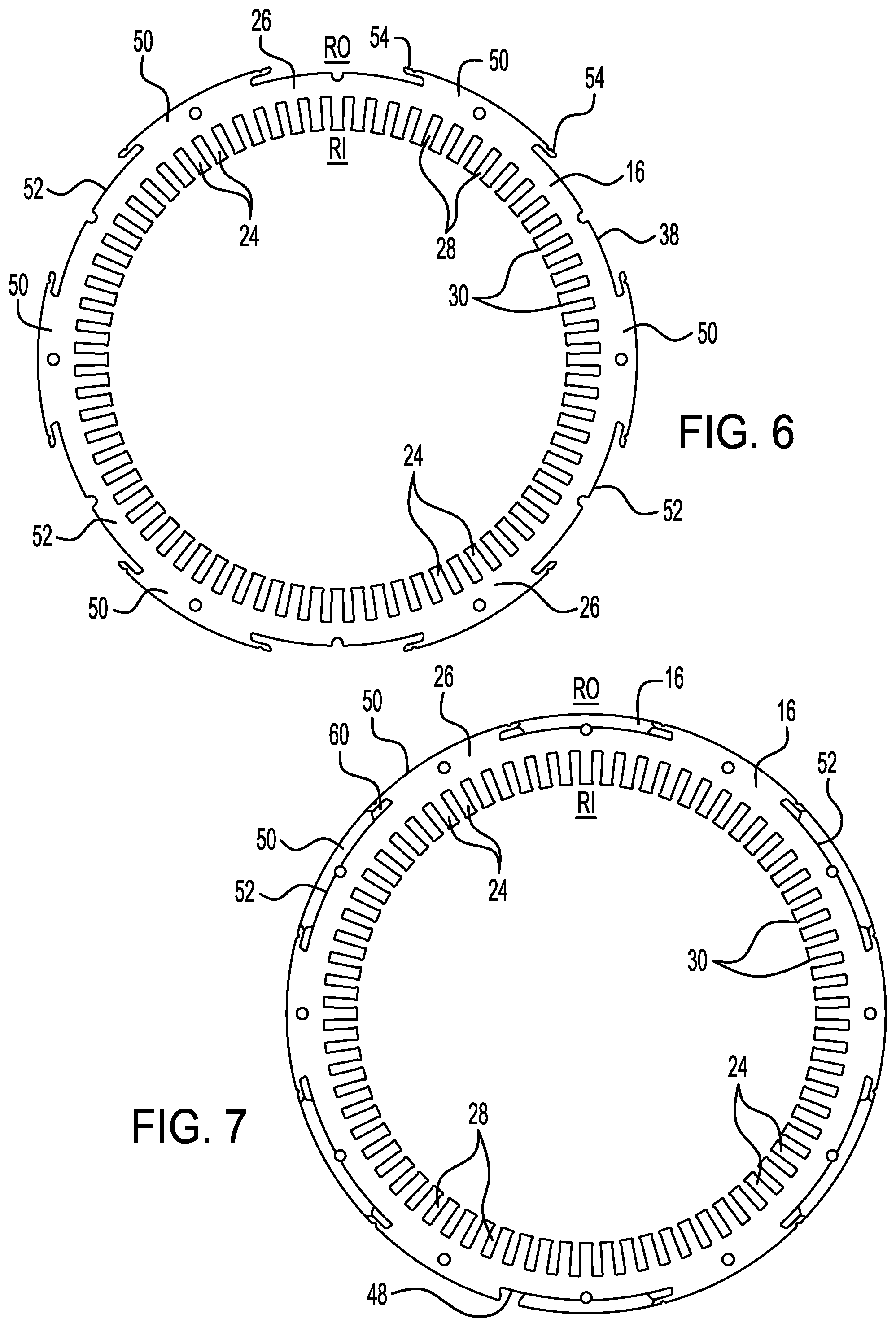 Patent US12597813 Figure 5 – Electric motor with coolant flow at stator slots