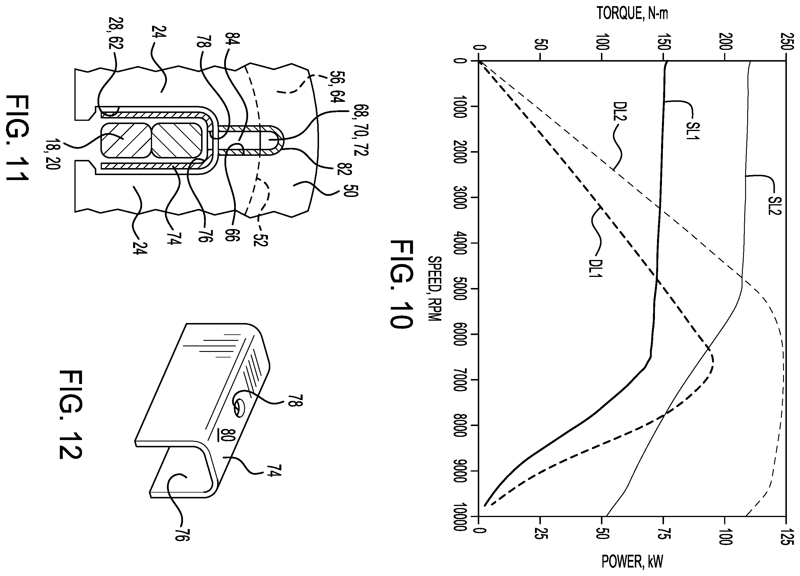 Patent US12597813 Figure 7 – Electric motor with coolant flow at stator slots