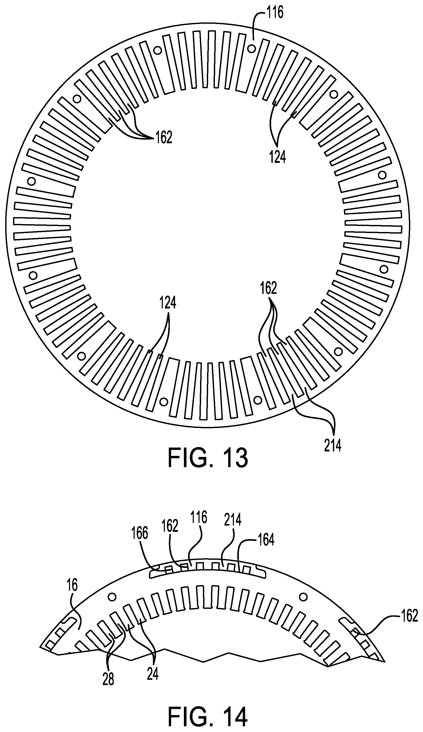 Patent US12597813 Figure 8 – Electric motor with coolant flow at stator slots