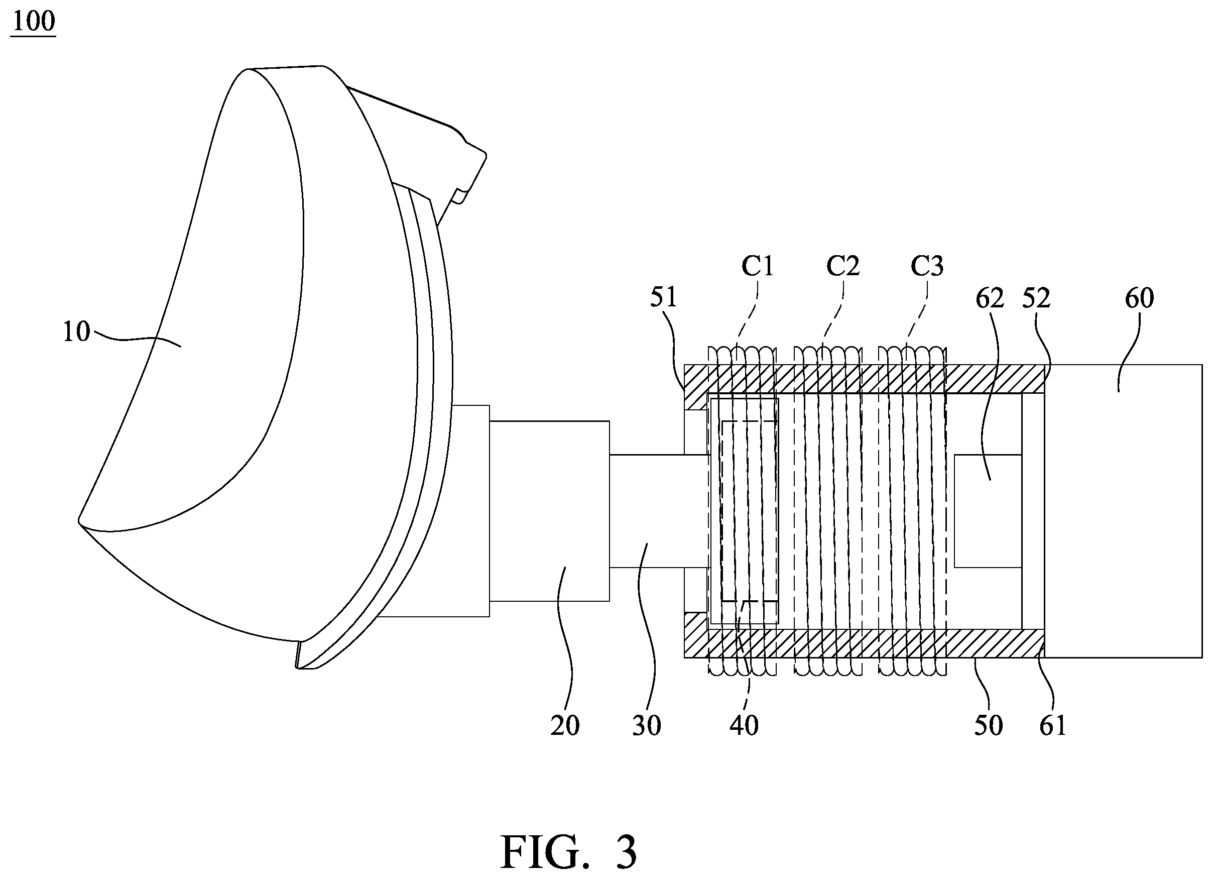 Patent US12597839 Figure 3 – Button mechanism