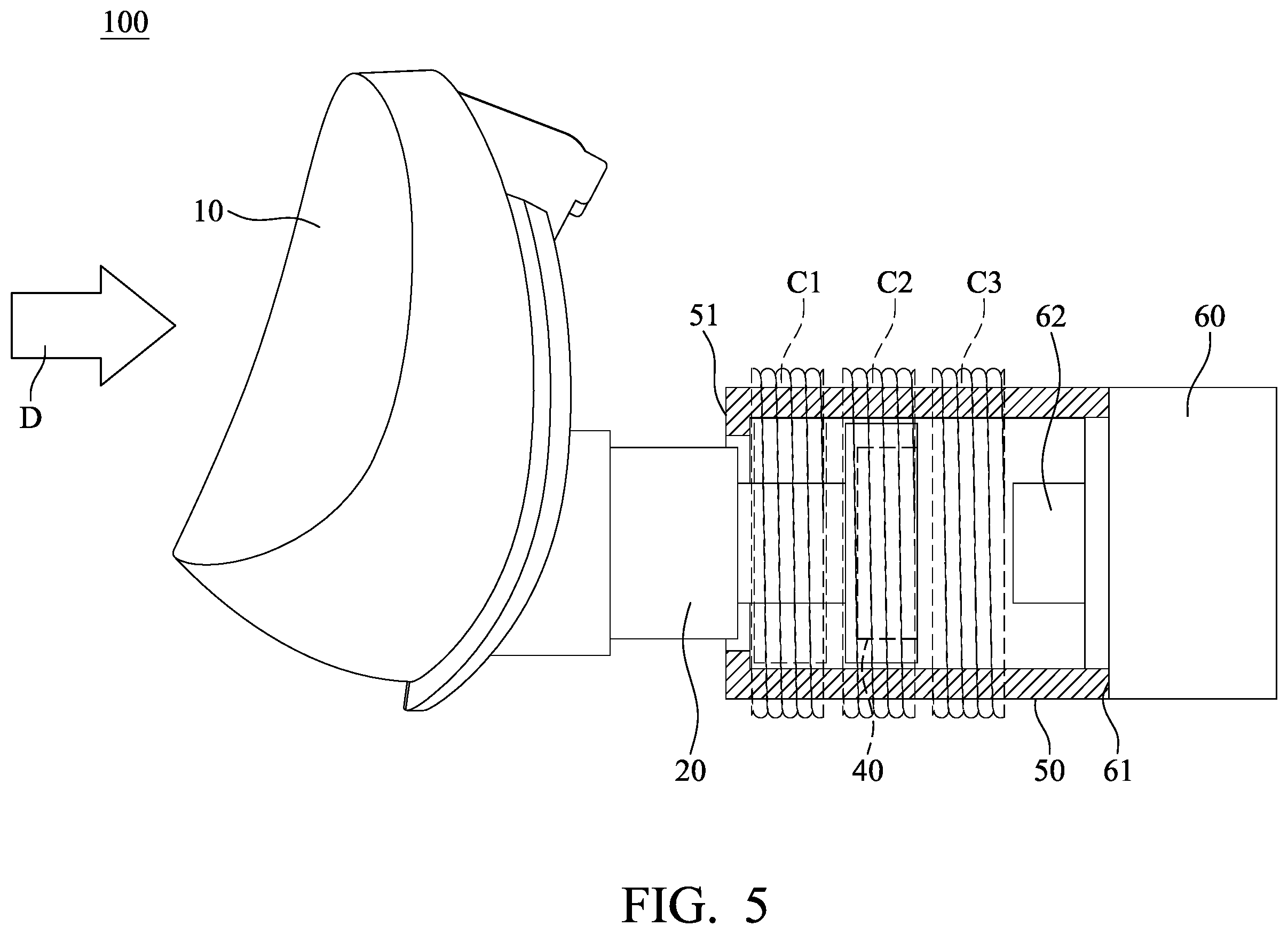 Patent US12597839 Figure 5 – Button mechanism