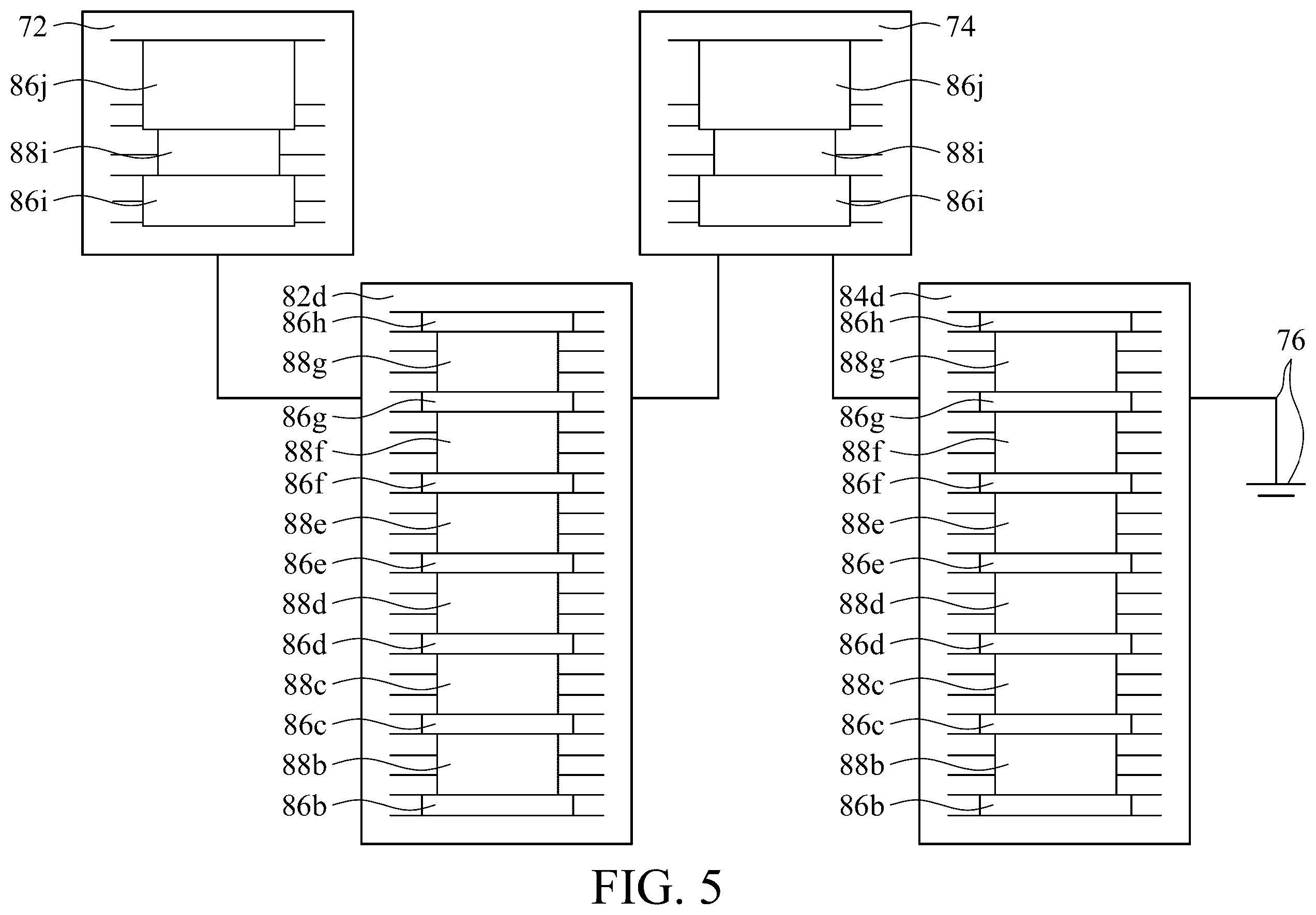 Patent US12597895 Figure 5 – Low-noise amplifier with MOM Q enhancement
