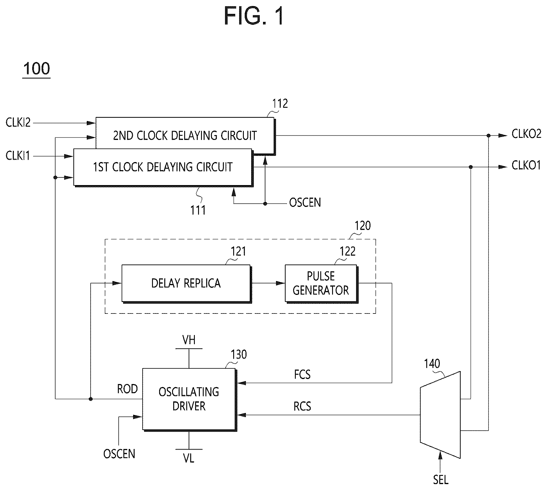 Patent US12597914 Figure 1 – Oscillating signal generating circuit and a semiconductor apparatus using the same